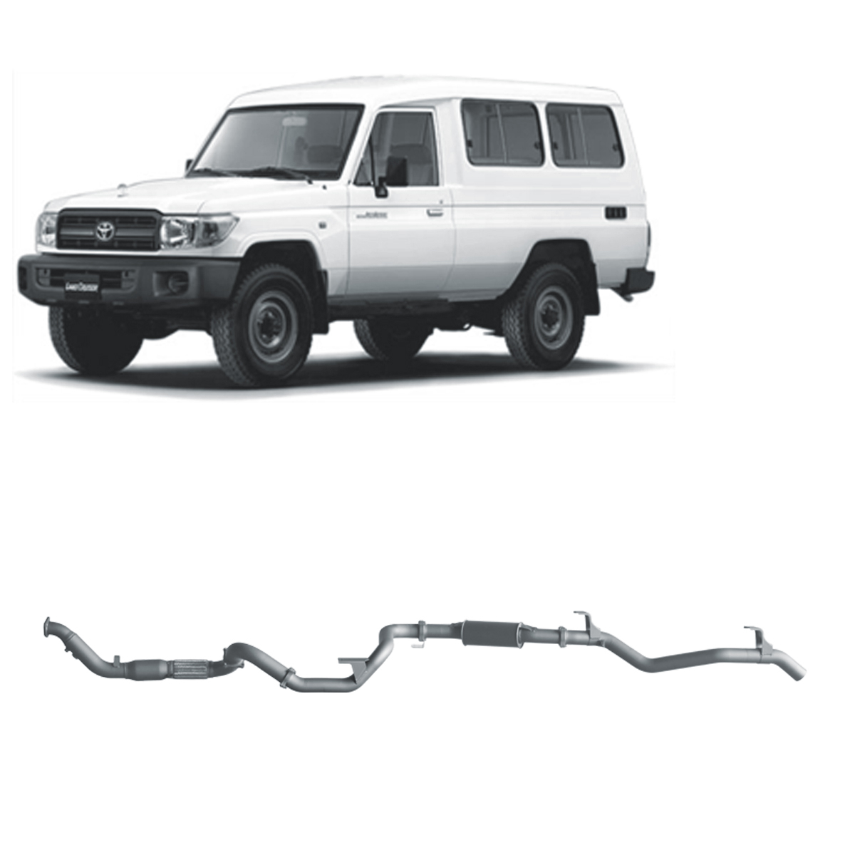 Redback Extreme Duty Exhaust for Toyota Landcruiser 78 Series 4.2L TD (01/2001 - 01/2007) image