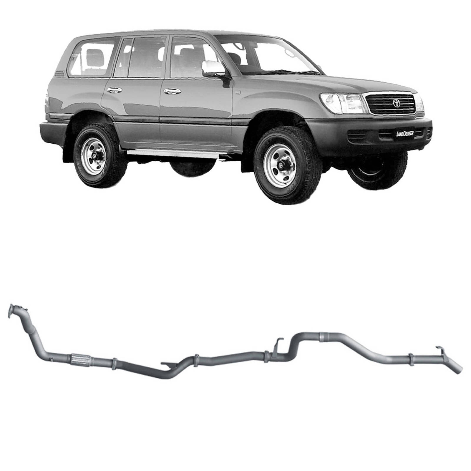 Redback Extreme Duty Exhaust for Toyota Landcruiser 105 Series Wagon (03/1998 - 10/2007) image