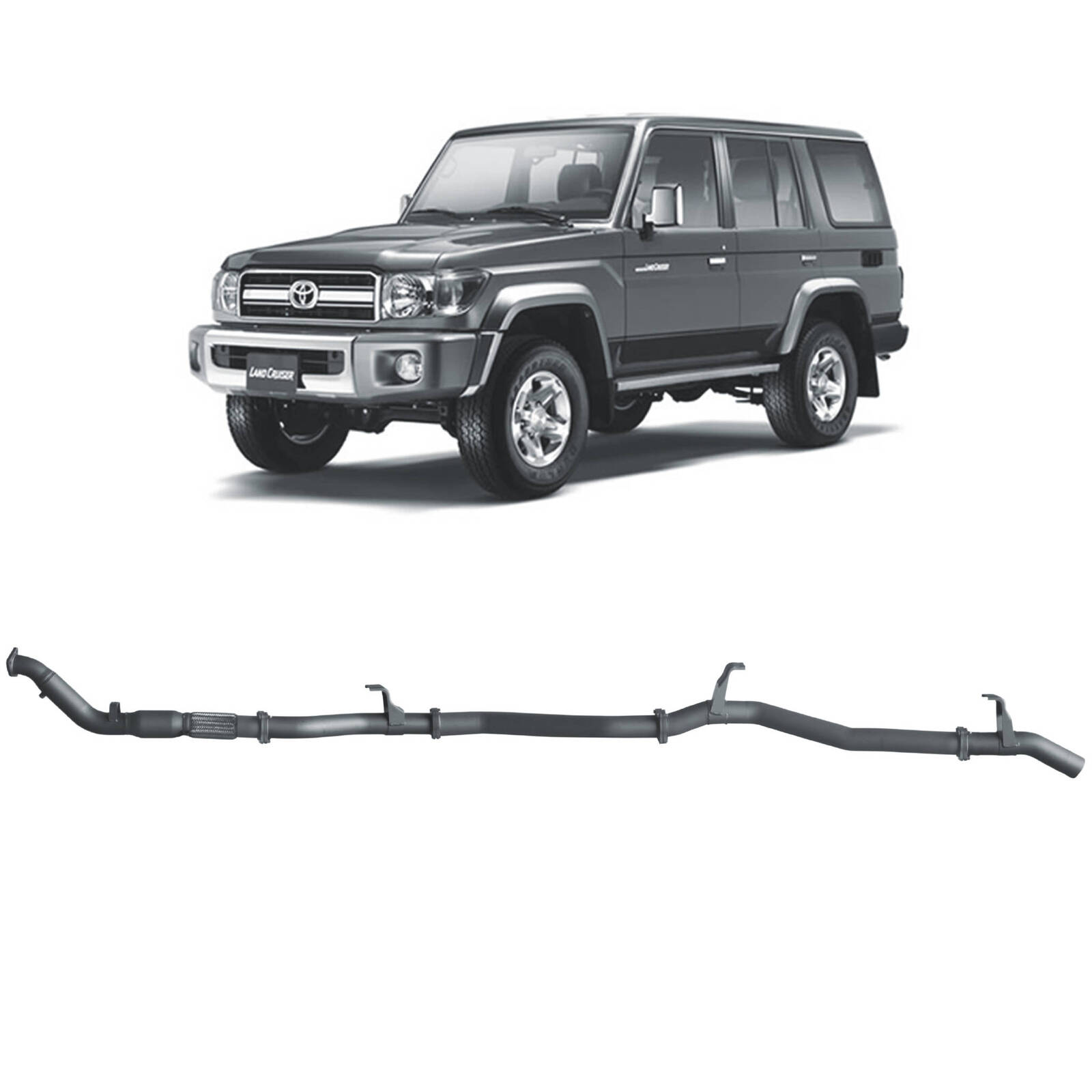 Redback Extreme Duty Exhaust for Toyota Landcruiser 76 Series Wagon (03/2007 - 10/2016) image