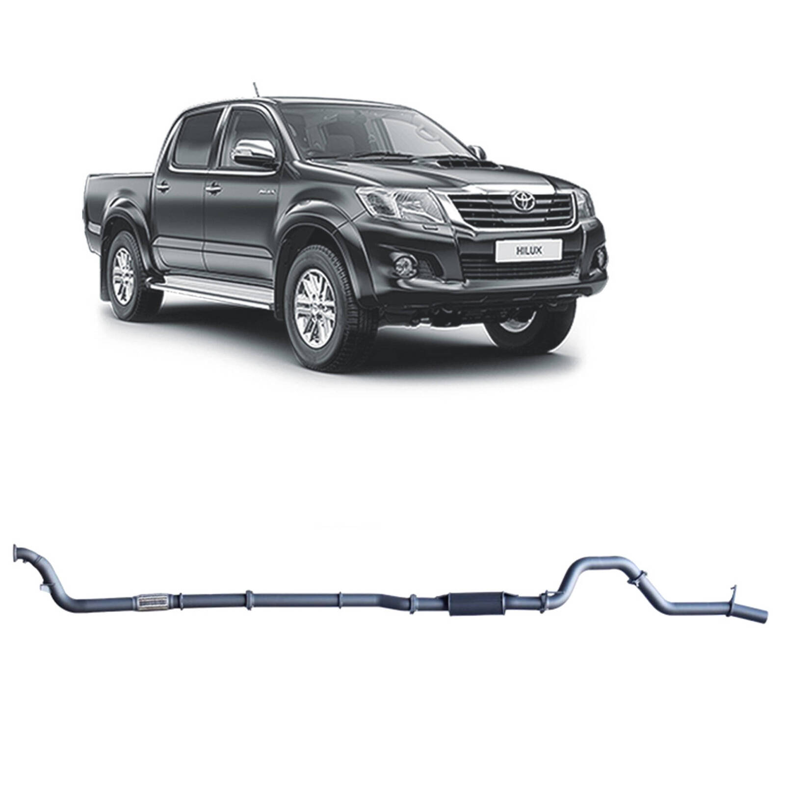 Redback Extreme Duty Exhaust for Toyota Hilux 3.0L D4D (02/2005 - 10/2015) image