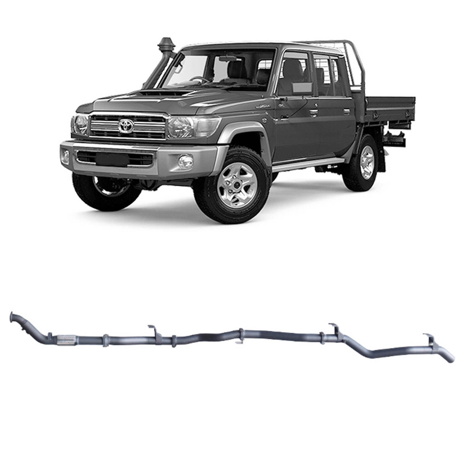 Redback Extreme Duty Exhaust for Toyota Landcruiser 79 Series Double Cab with DPF Adapter image