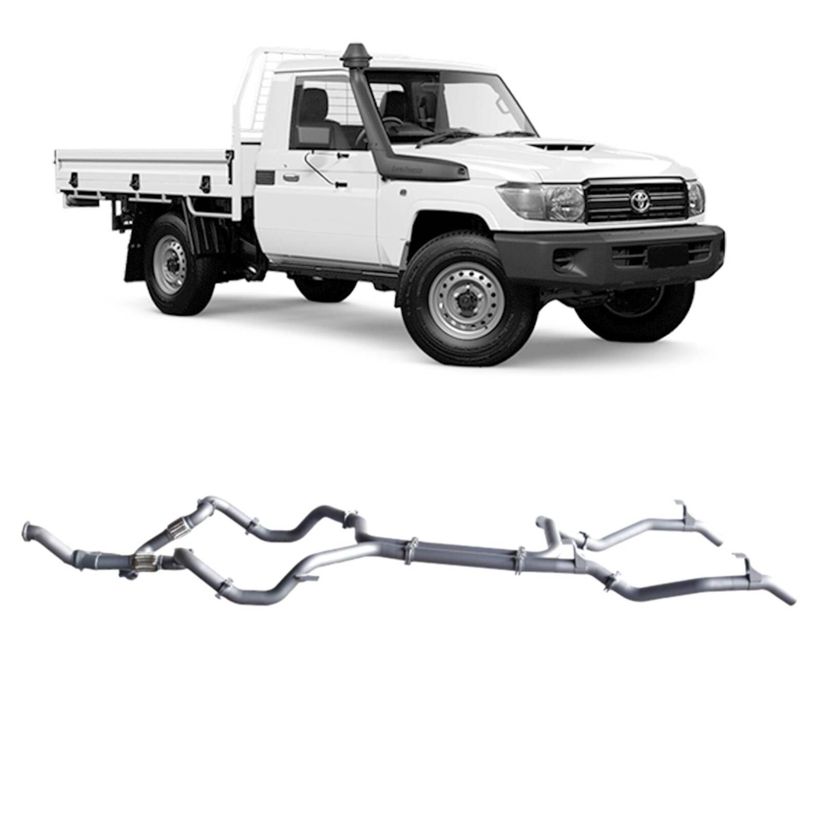 Redback 4x4 Extreme Duty Twin Exhaust for Toyota Landcruiser (01/2007 - 10/2016) image