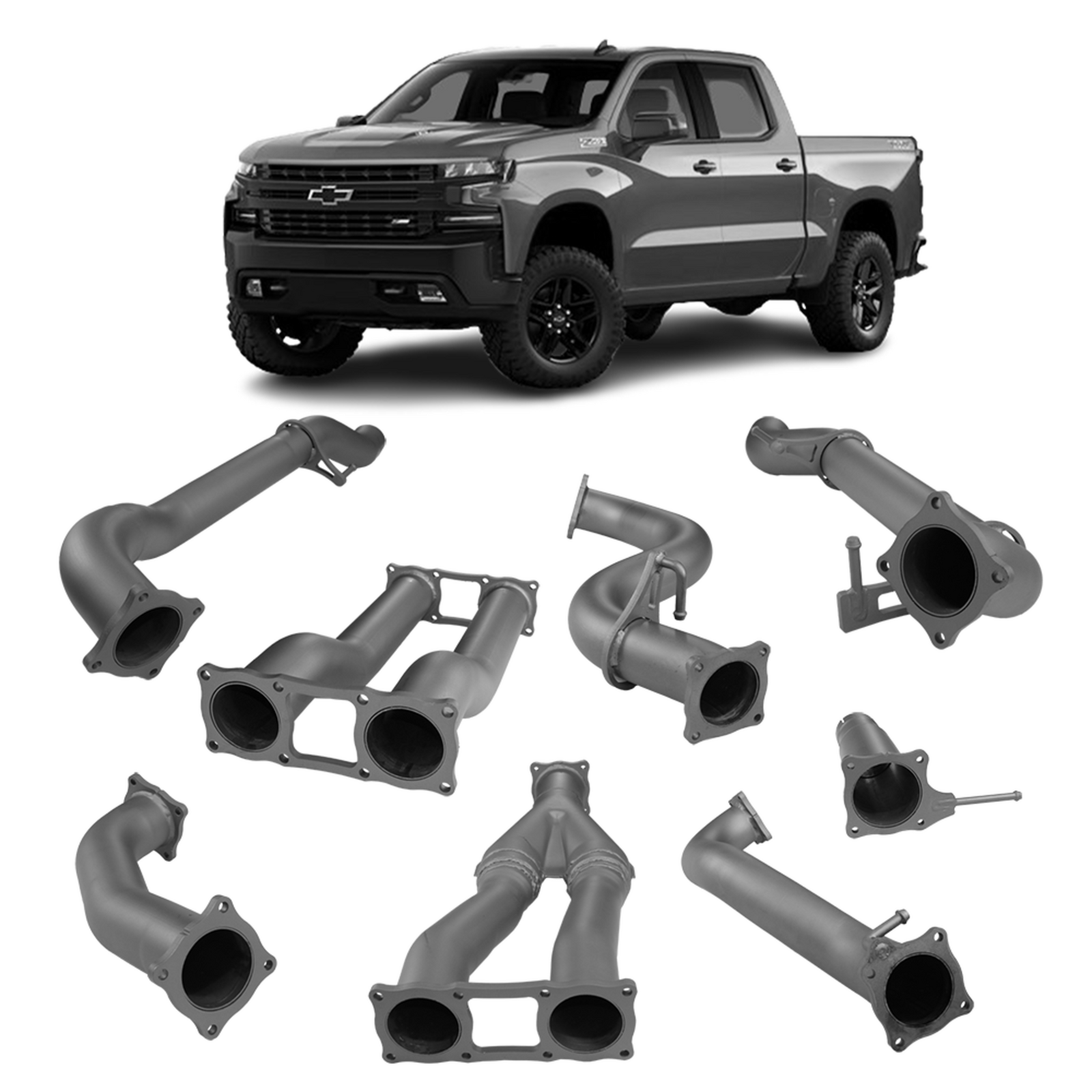 Redback 4x4 Exhaust System for Chevrolet Silverado 1500 with Antidrone Mufflers (03/2020 - on) image