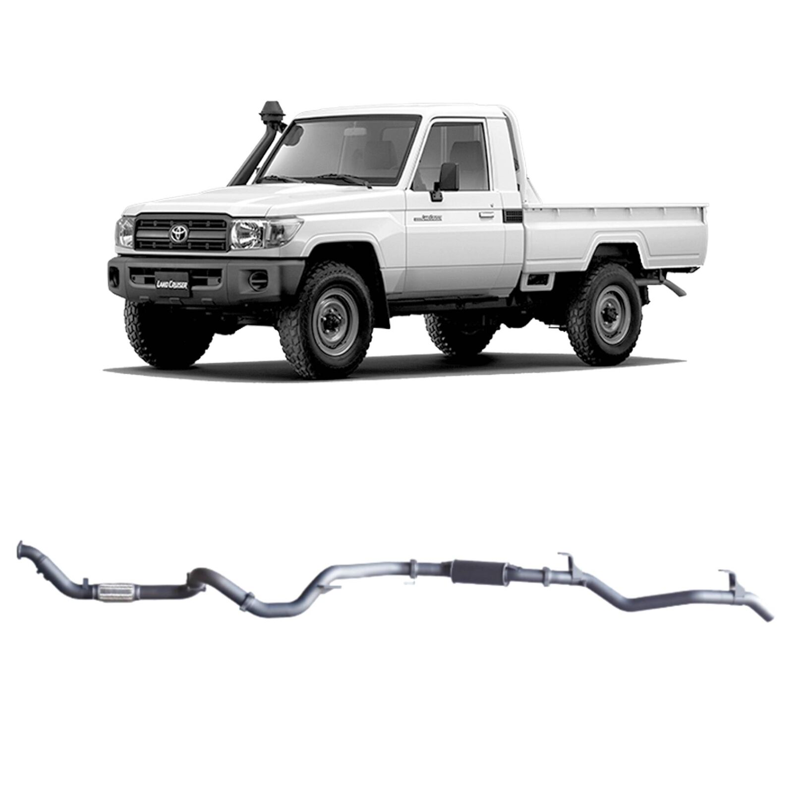 Redback Extreme Duty Exhaust for Toyota Landcruiser 79 Series Single Cab (03/2007 - 10/2016) image