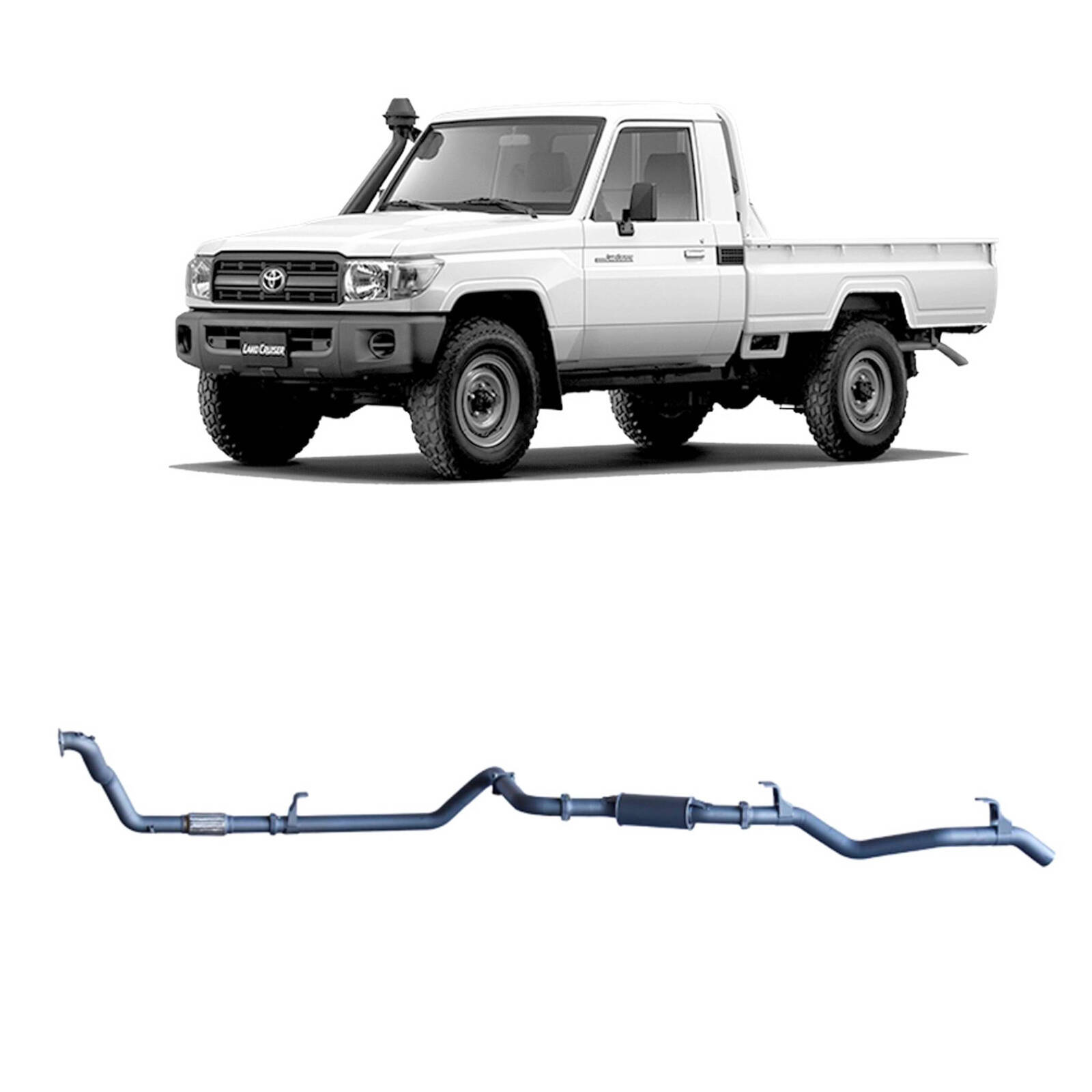 Redback Extreme Duty Exhaust for Toyota Landcruiser 79 Series 4.2L 1HZ (10/1999 - 01/2007) image