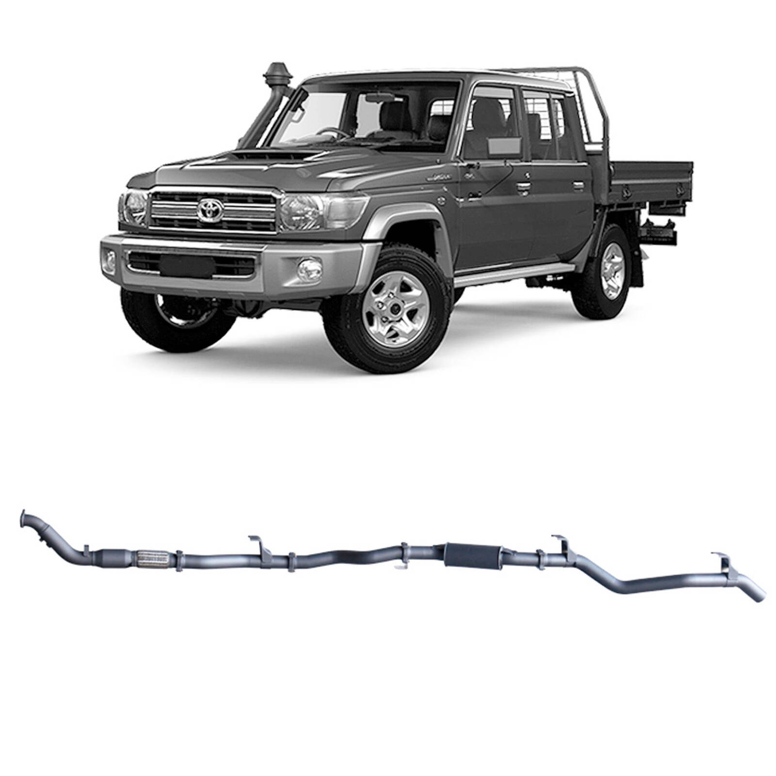 Redback Extreme Duty Exhaust for Toyota Landcruiser 79 Series Double Cab (01/2012 - 10/2016) image