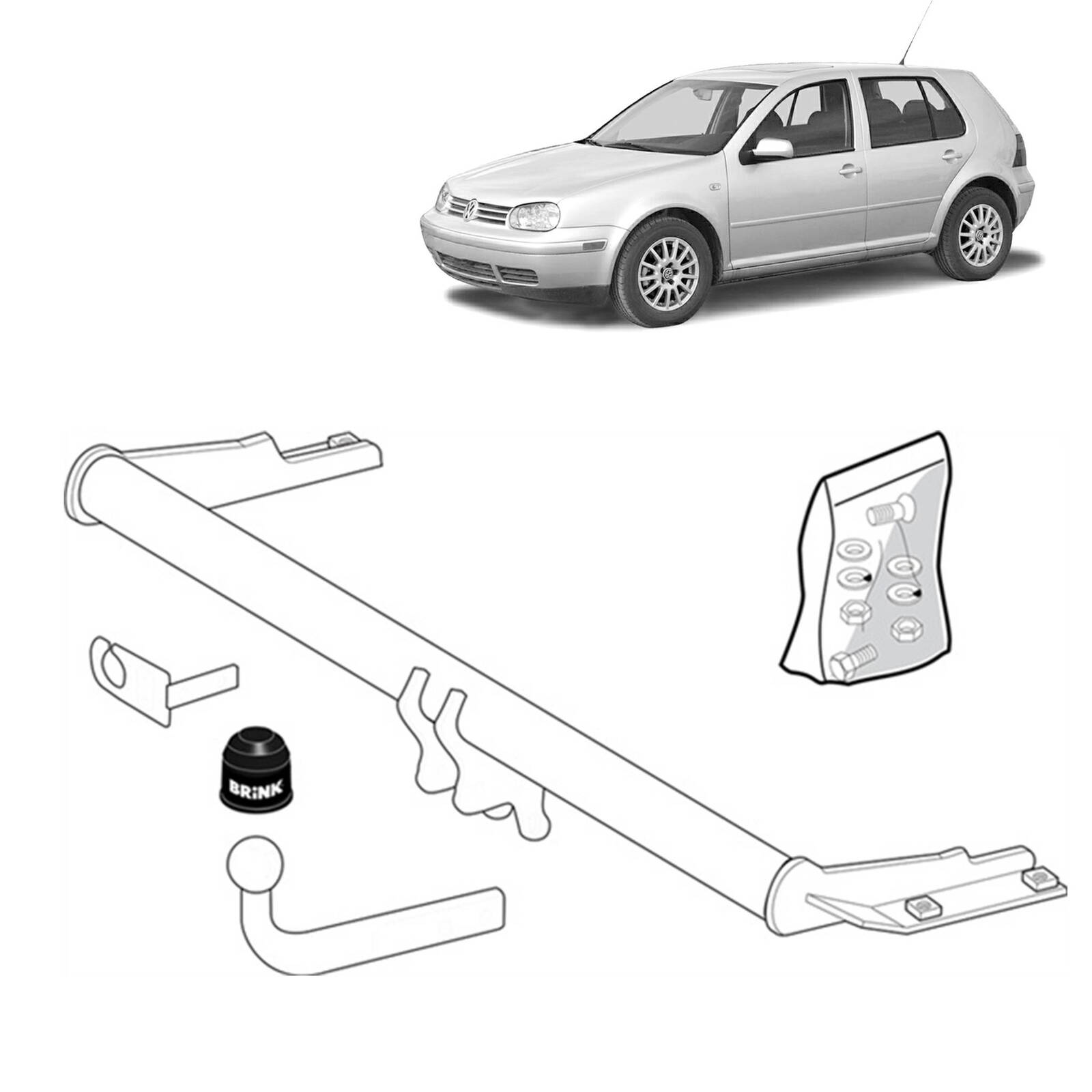 Brink Towbar for Volkswagen Golf (03/1994 - 03/1998), Volkswagen Golf (03/1994 - 03/1998) image