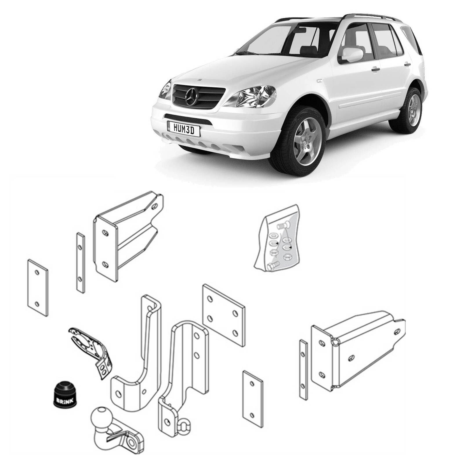 Brink Towbar for MERCEDES-BENZ M-CLASS (09/1998 - 06/2005) image