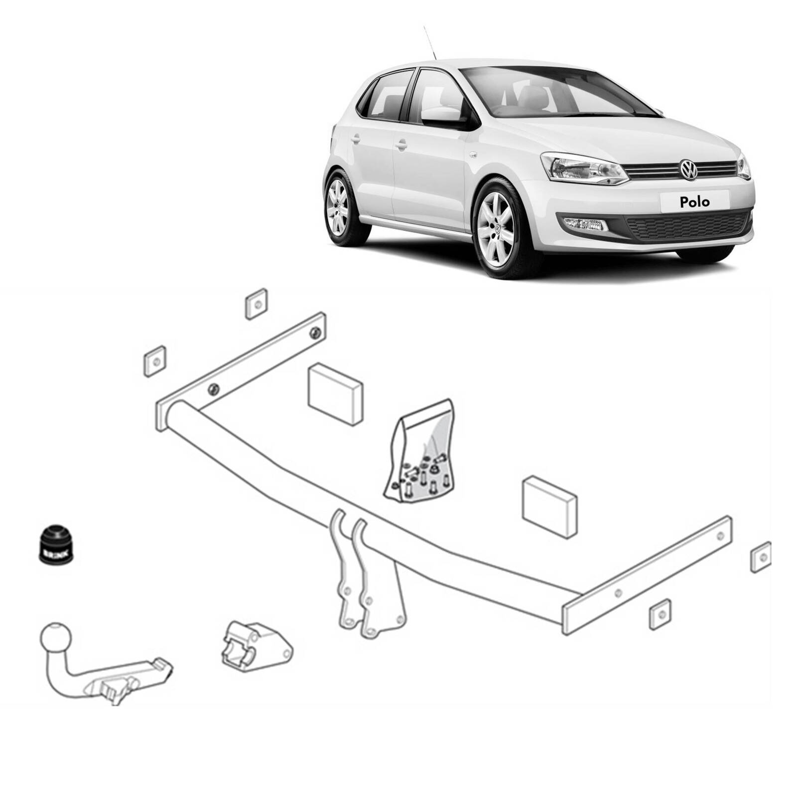 Brink Towbar for Volkswagen Polo (10/2001 - 06/2009) image