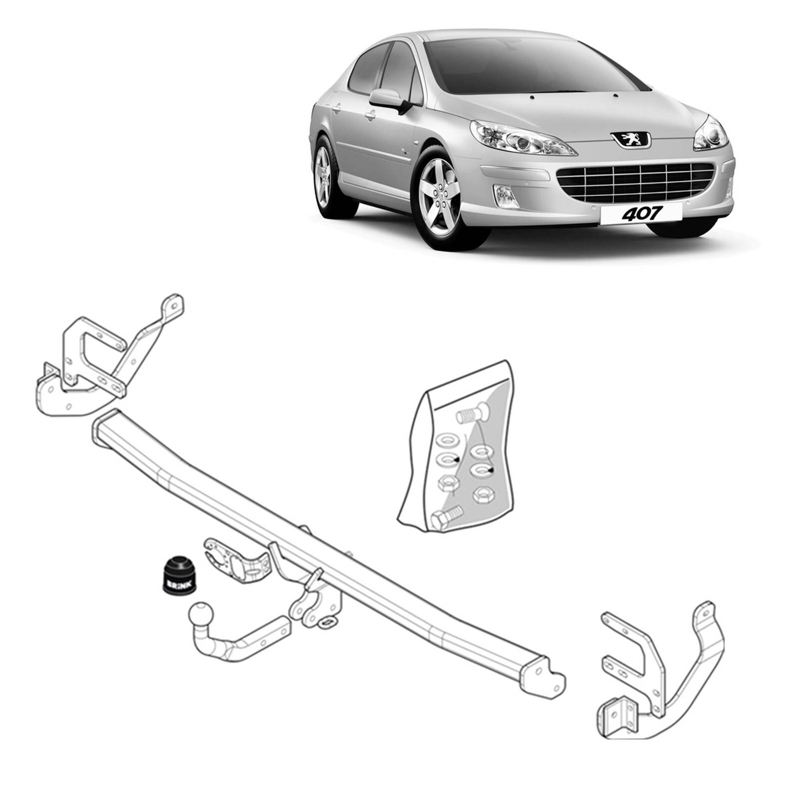 Brink Towbar for Peugeot 407 (09/2004 - 07/2008) image