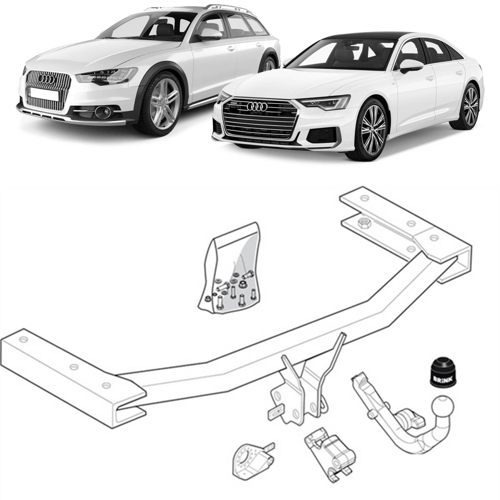 Brink European Style Towbar and Universal Wiring Harness for Audi A6 Sedan (04/2004 - 08/2011), Audi A6 Wagon (11/2004 - 08/2011) image