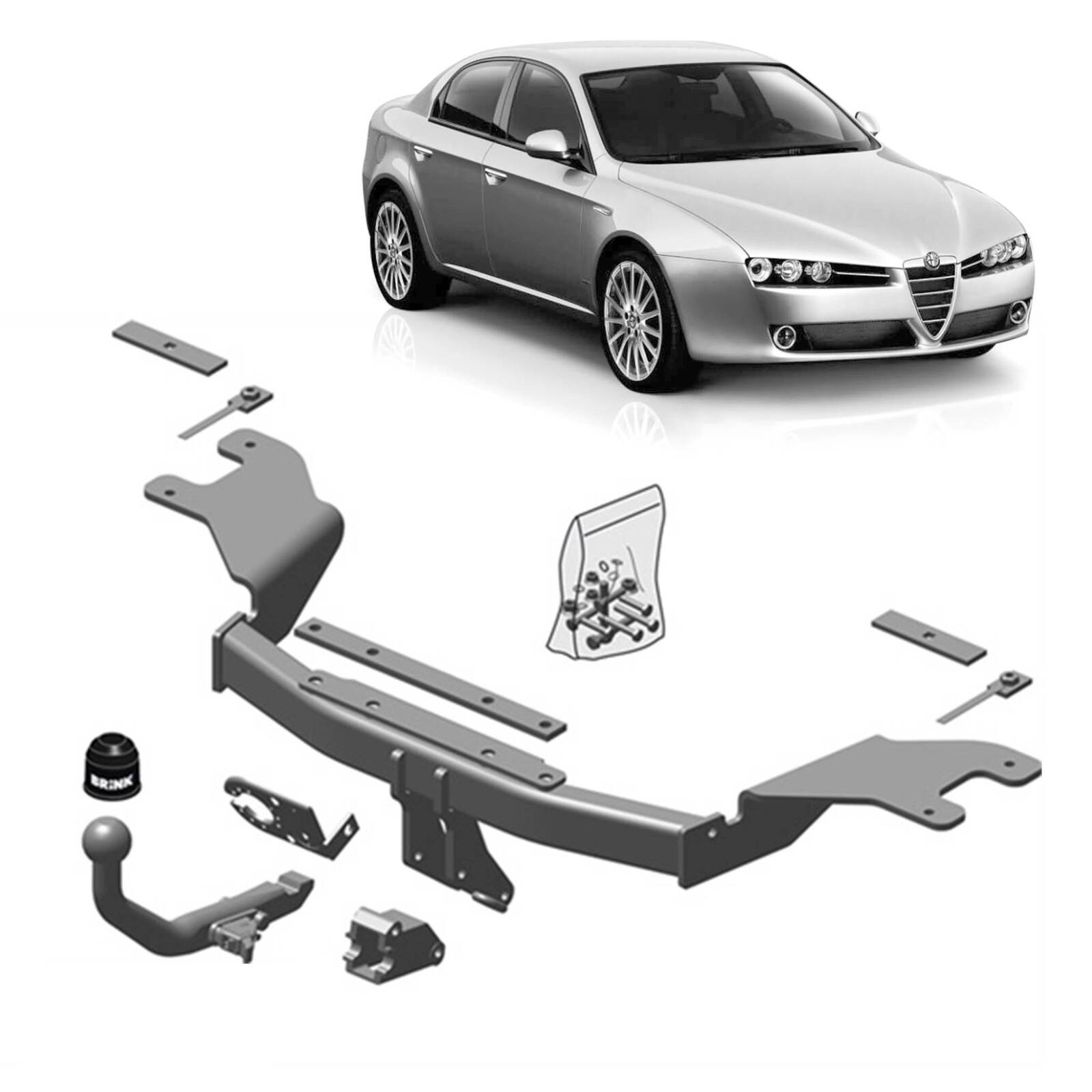 Brink Towbar for Alfa Romeo 159 (09/2005 - 12/2012), Alfa Romeo 159 (03/2006 - 12/2012) image