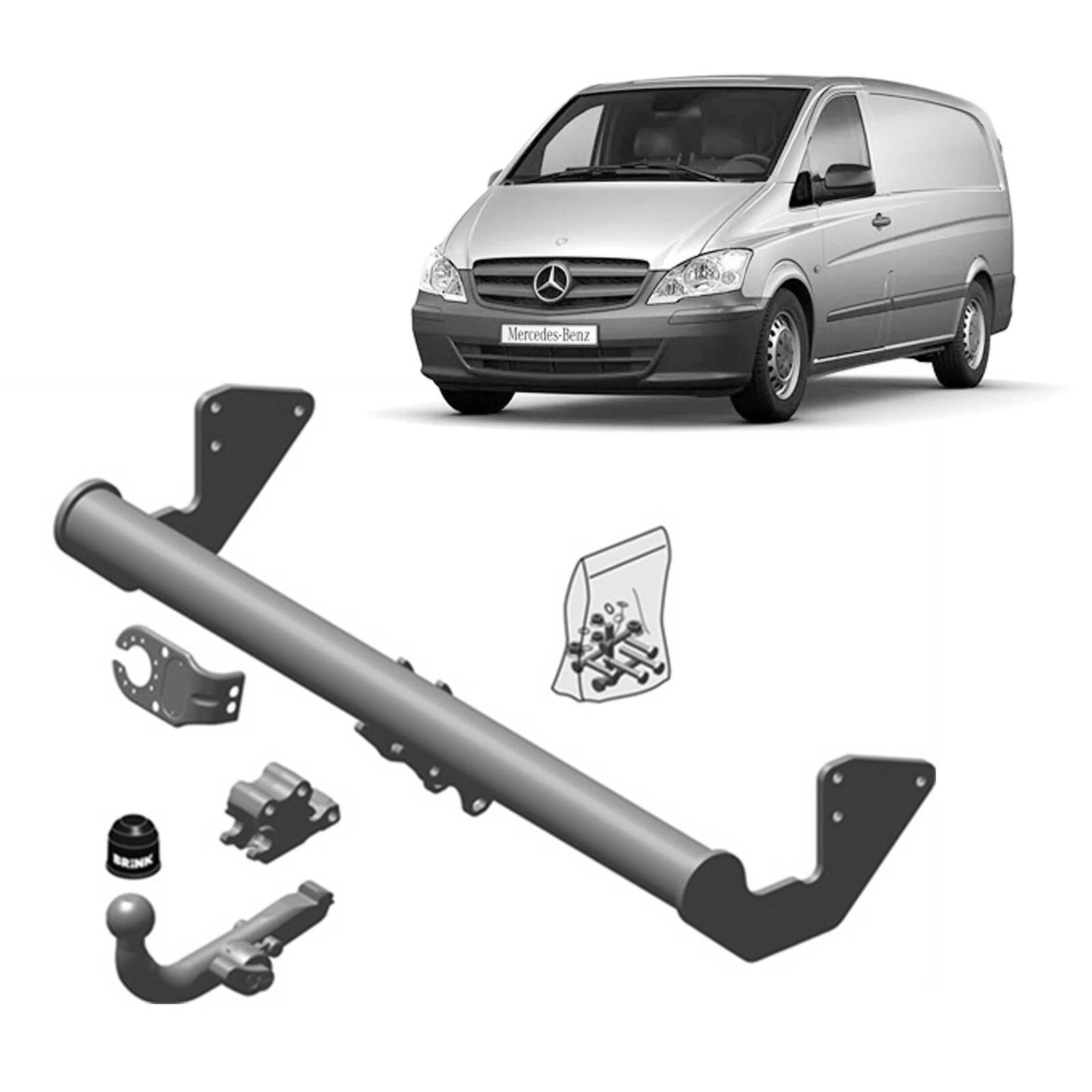 Brink Towbar for MERCEDES-BENZ Vito (01/2005 - 09/2014), Valente (01/2005 - 09/2014), MERCEDES-BENZ Vito / Mixto (01/2005 - 09/2014), Vito (01/2005 -  image