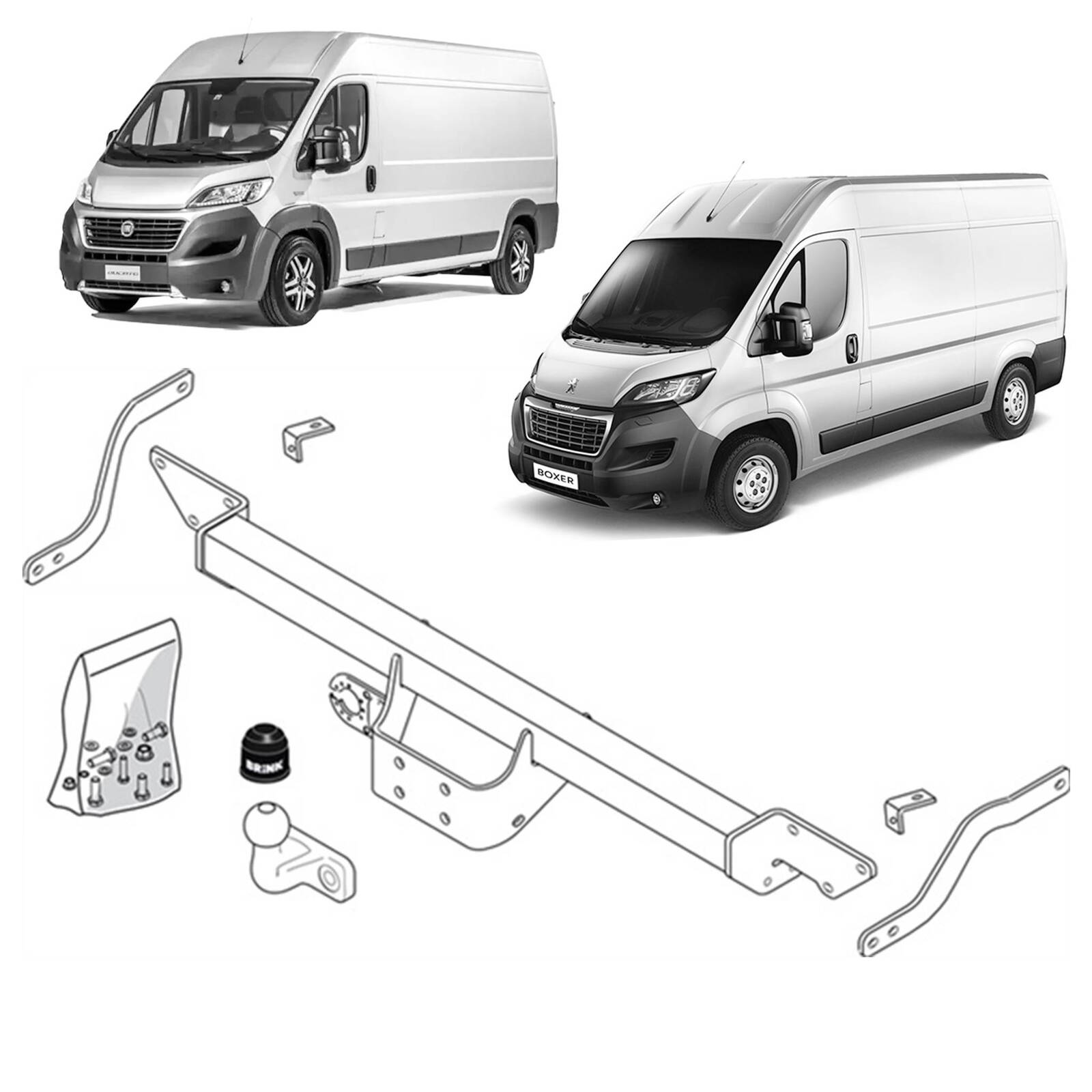 Brink Towbar for Fiat Ducato (07/2006 - 04/2016), Fiat Ducato (07/2006 - 12/2019), Peugeot Boxer (03/2011 - on), Peugeot Boxer (07/2015 - 09/2019) image