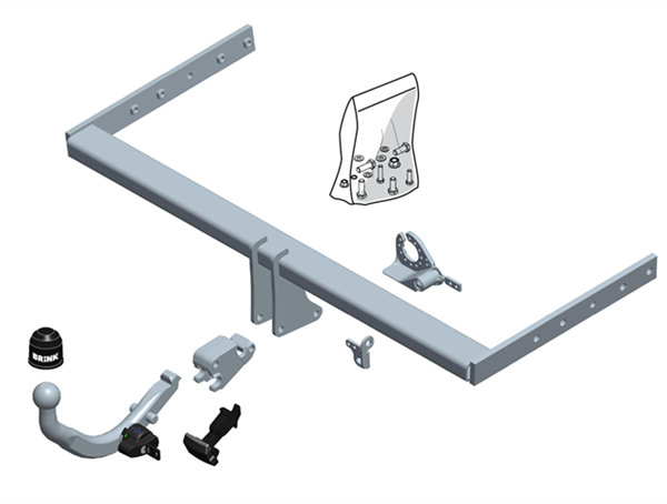 Brink Towbar for Audi A3 (07/2008 - 08/2012), Audi A3 Sportsback (07/2008 - 03/2013), A3 (07/2008 - 05/2013) image