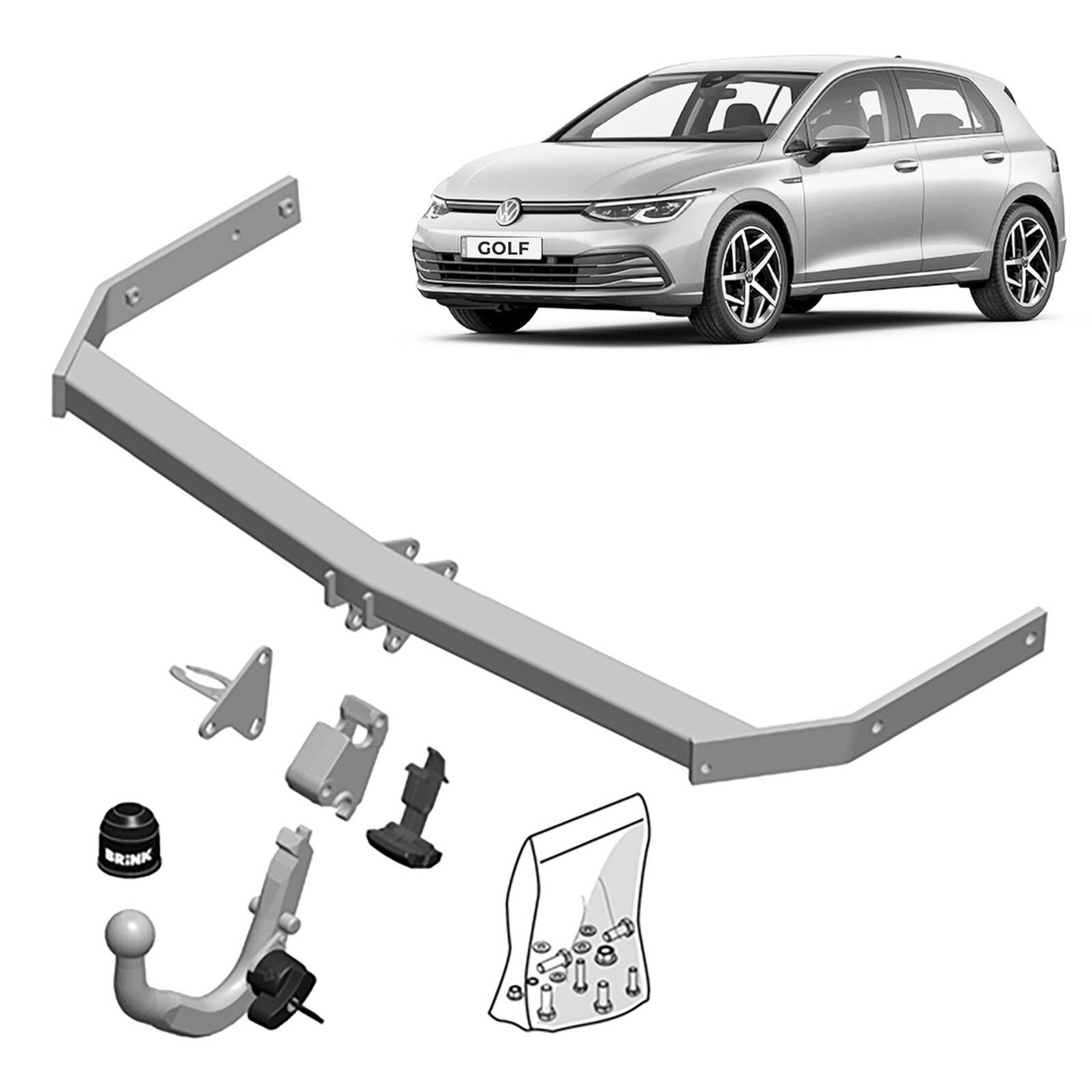 Brink Towbar for Audi A3 (07/2008 - 08/2012), Volkswagen Golf (10/2008 - on), Volkswagen Golf (02/2009 - 07/2010) image