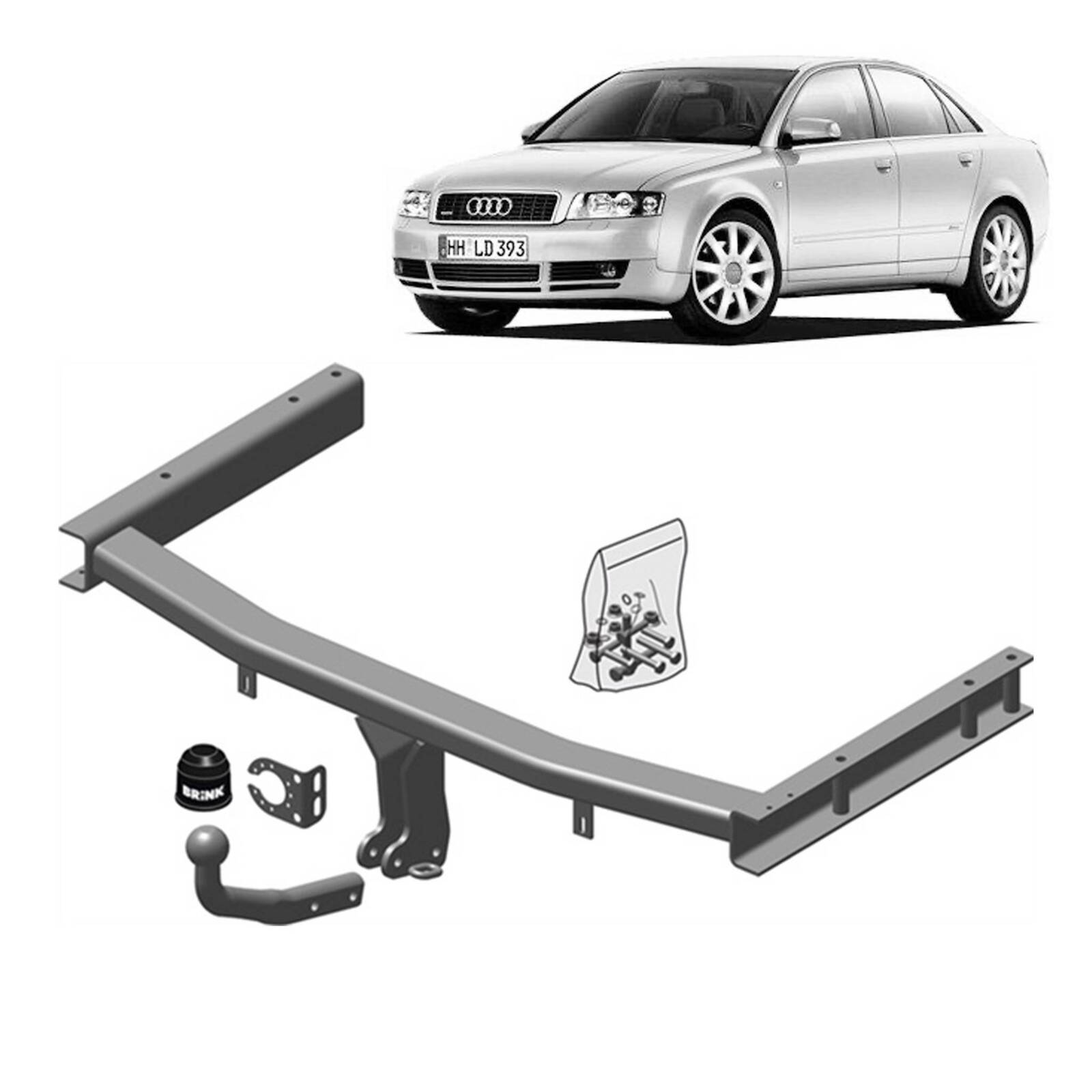 Brink Towbar for Audi A4 (11/2004 - 06/2008), Audi A4 (04/2002 - 03/2009), Audi A4 (11/2000 - 12/2004), Audi A4 (04/2001 - 12/2004), Audi A4 (11/2004  image