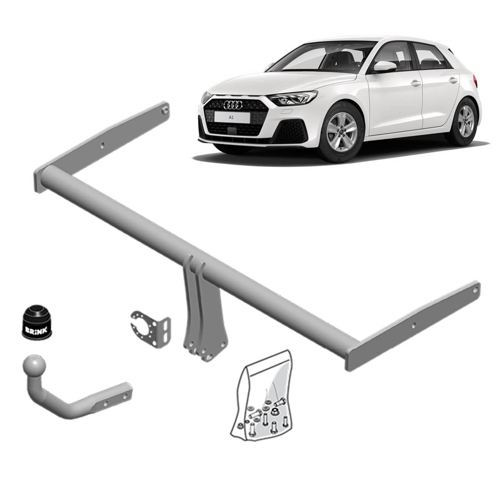 Brink Towbar for Audi A1 (11/2011 - 10/2018), Audi A1 (05/2010 - 04/2015), Volkswagen Polo (03/2009 - 09/2017) image