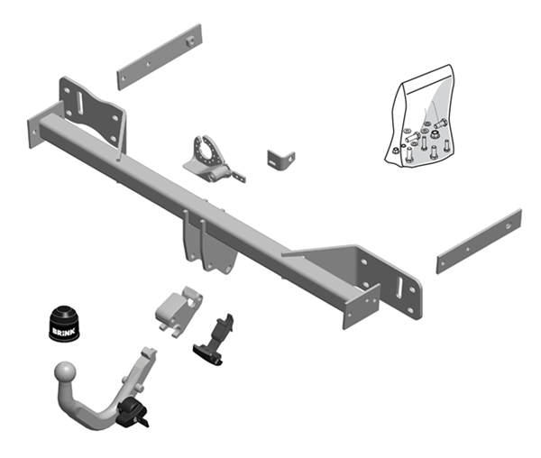 Brink Towbar for MERCEDES-BENZ B-CLASS (11/2011 - 12/2018), MERCEDES-BENZ A-CLASS (06/2012 - 08/2015) image