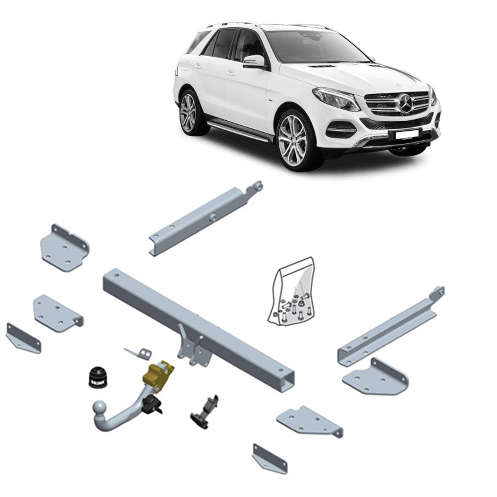 Brink European Style Towbar & Direct Fit Wiring for Mercedes Benz M-CLASS (02/2010 - 12/2015) image