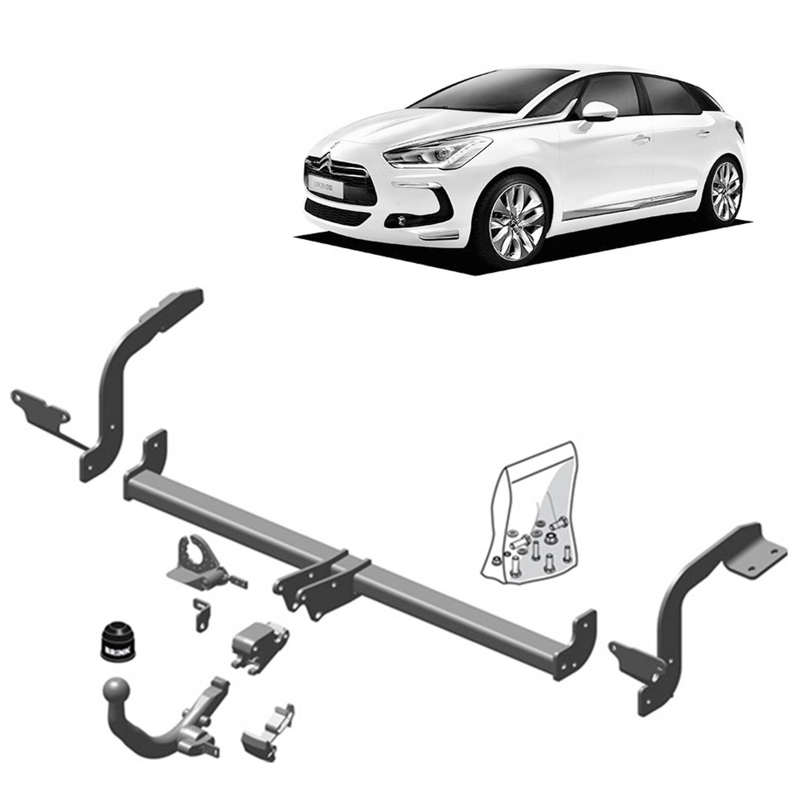 Brink Towbar for DS Ds 5 (04/2015 - 12/2018), Citroen DS5 (11/2011 - 07/2015) image