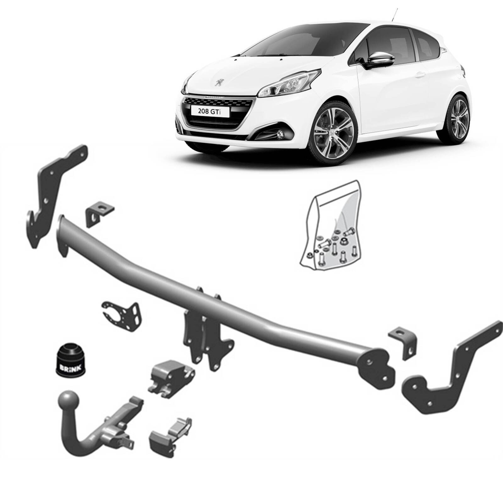 Brink Towbar for Peugeot 208 (03/2012 - 10/2019) image