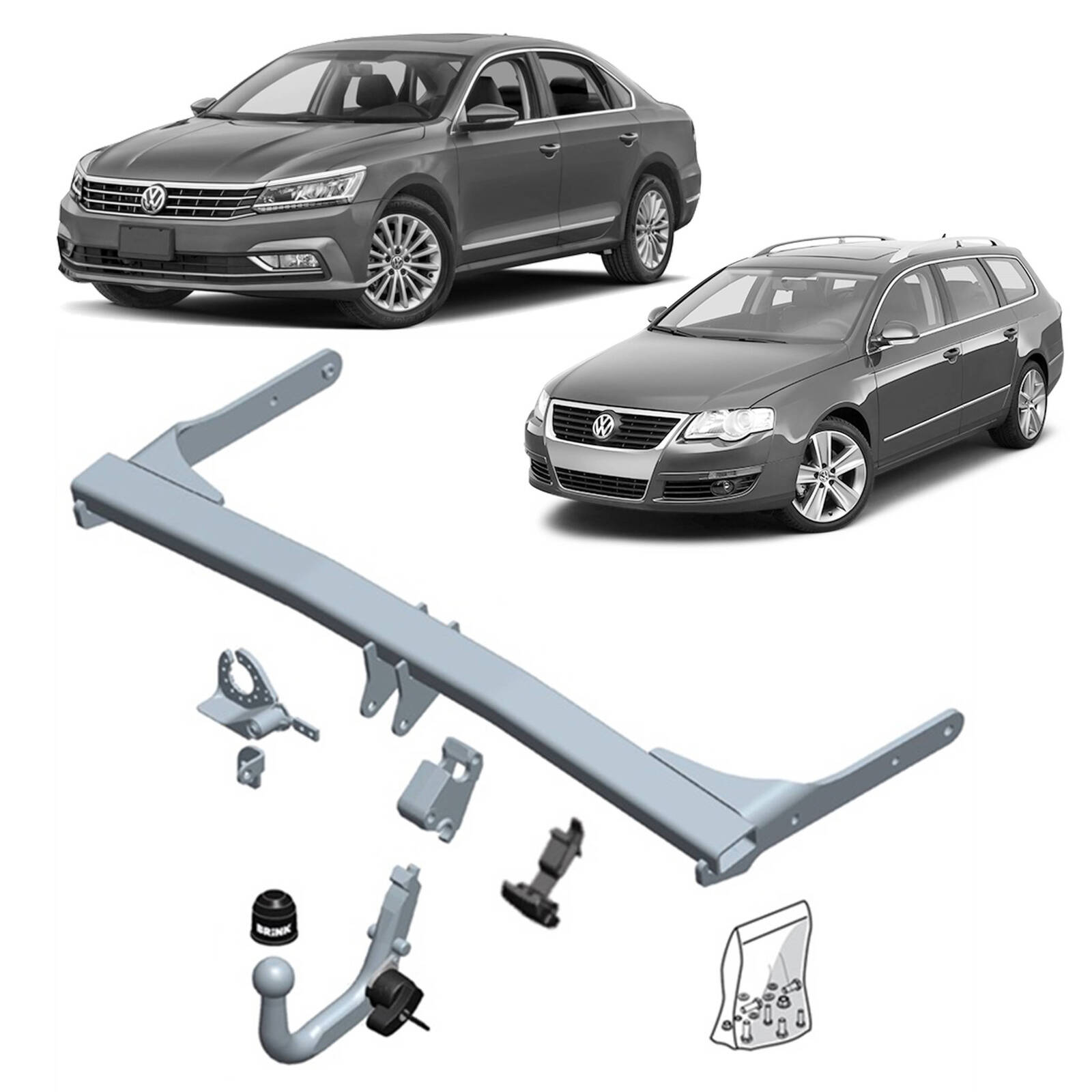 Brink Towbar for Volkswagen Passat (08/2010 - on), Volkswagen Passat (08/2010 - 12/2014), Volkswagen CC (11/2011 - on) image