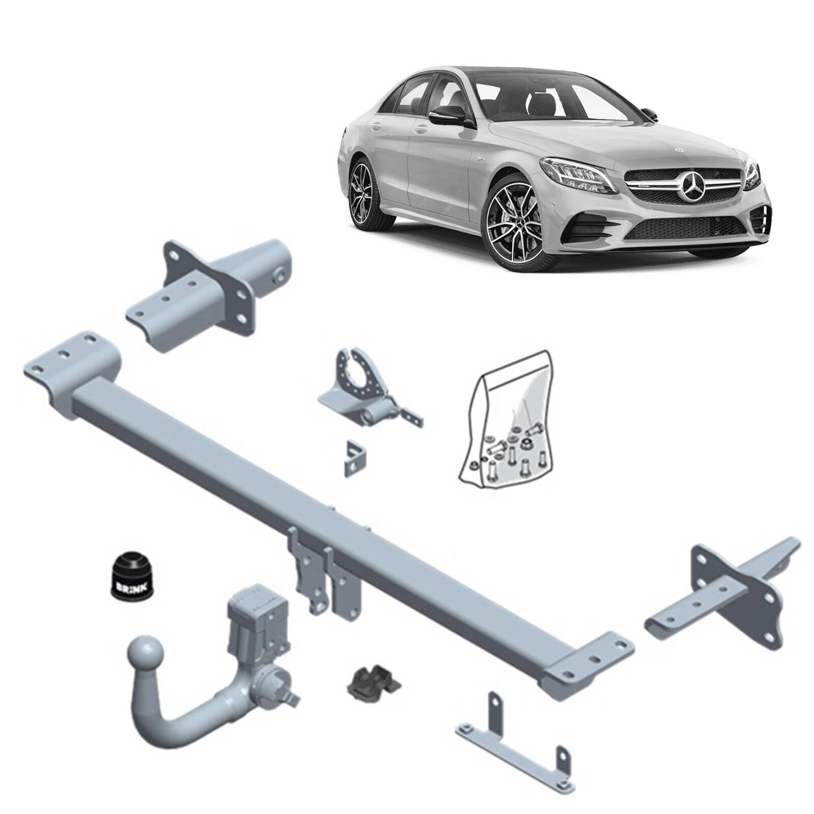 Brink European Style Towbar & Universal Wiring for MERCEDES-BENZ C-CLASS (02/2008 - on) image