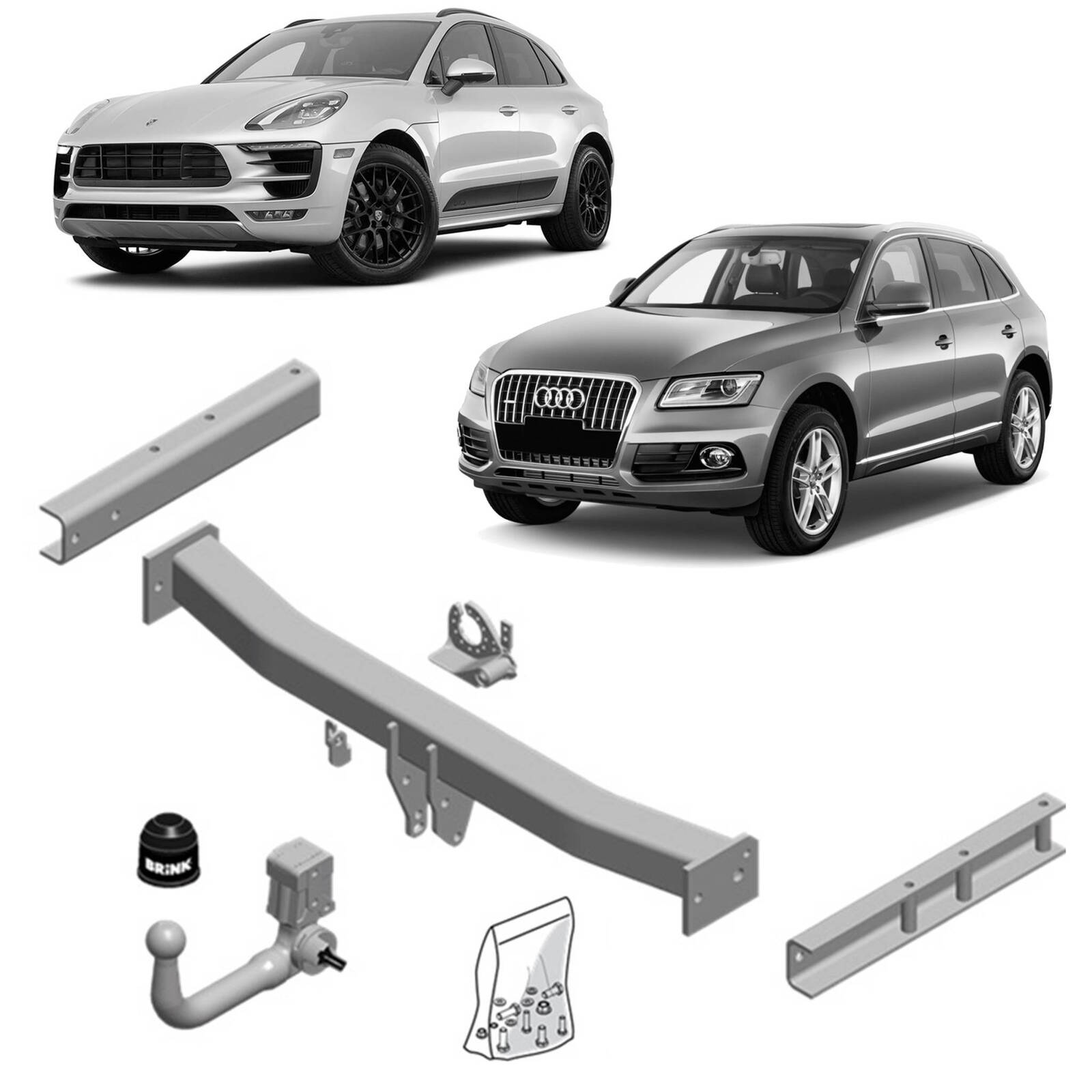 Brink European Style Towbar & Universal Wiring for Audi Q5 (09/2008 - 05/2017), Porsche Macan (02/2014 - 11/2018) image