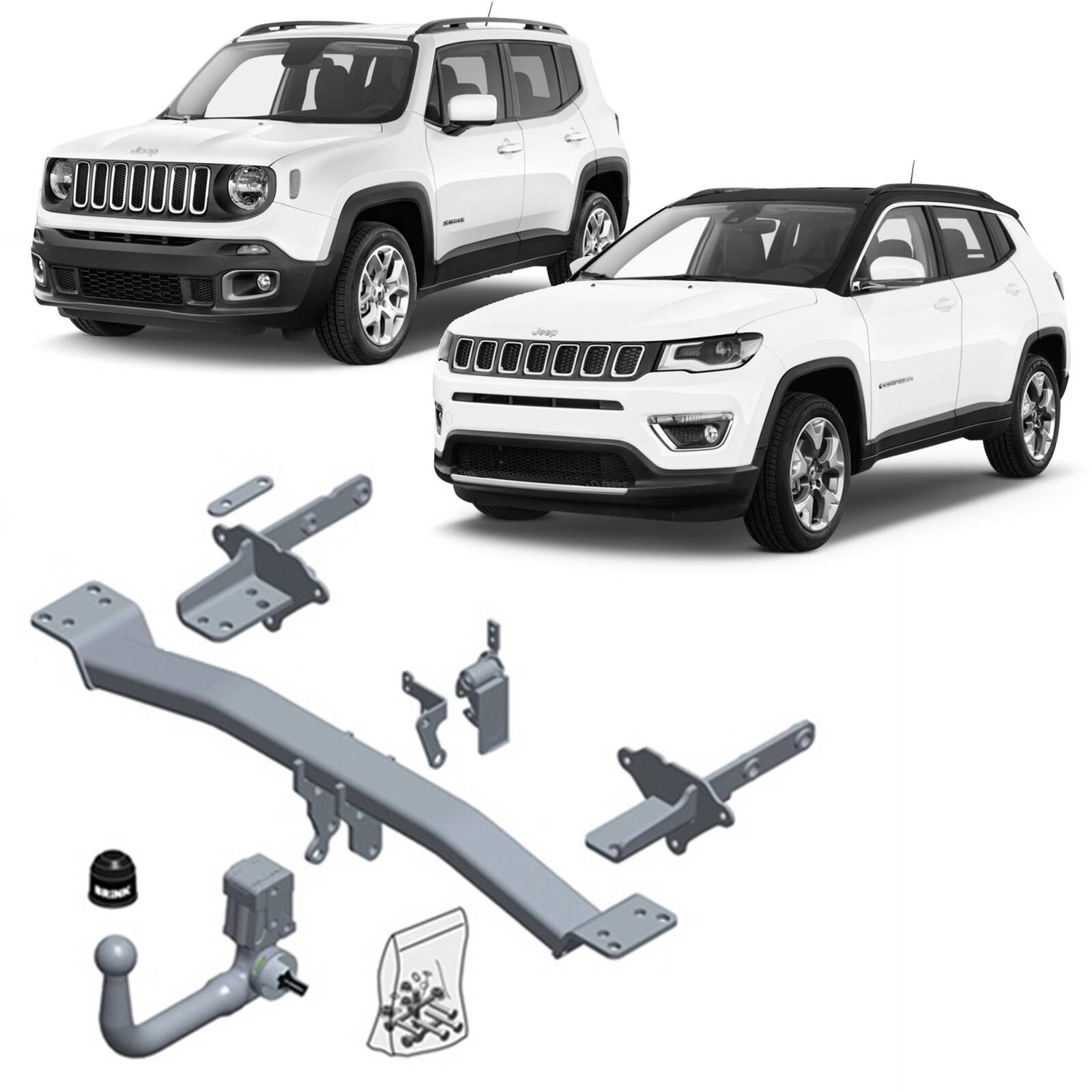 Brink Towbar for Jeep Compass (12/2016 - on), Fiat 500X (09/2014 - on), Jeep Renegade (07/2014 - 02/2020) image