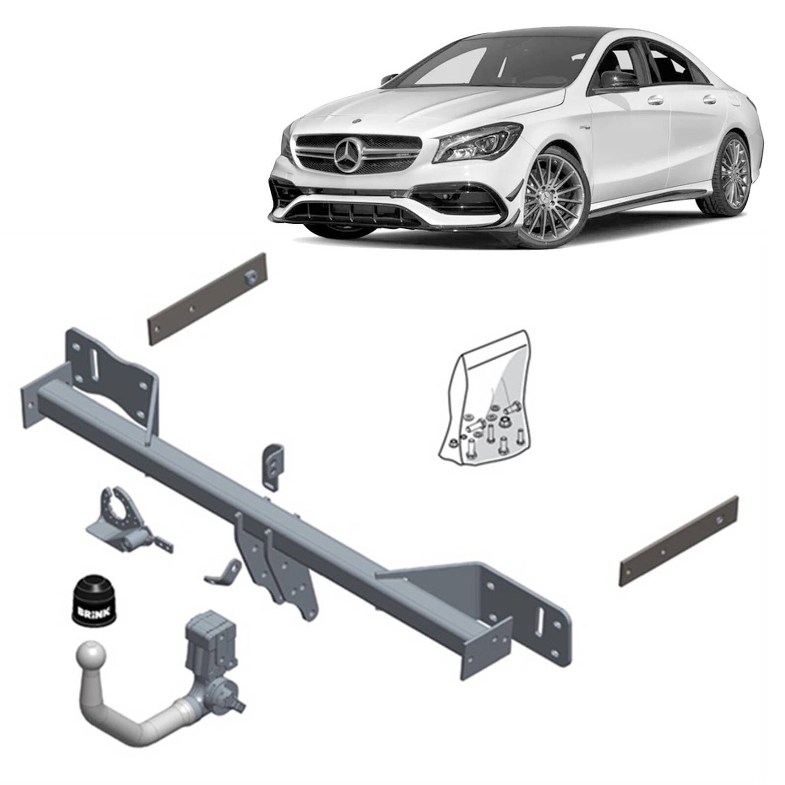 Brink Towbar for MERCEDES-BENZ CLA (01/2013 - on), MERCEDES-BENZ A-CLASS (06/2012 - 05/2018), MERCEDES-BENZ B-CLASS (11/2011 - 12/2018), MERCEDES-BENZ image