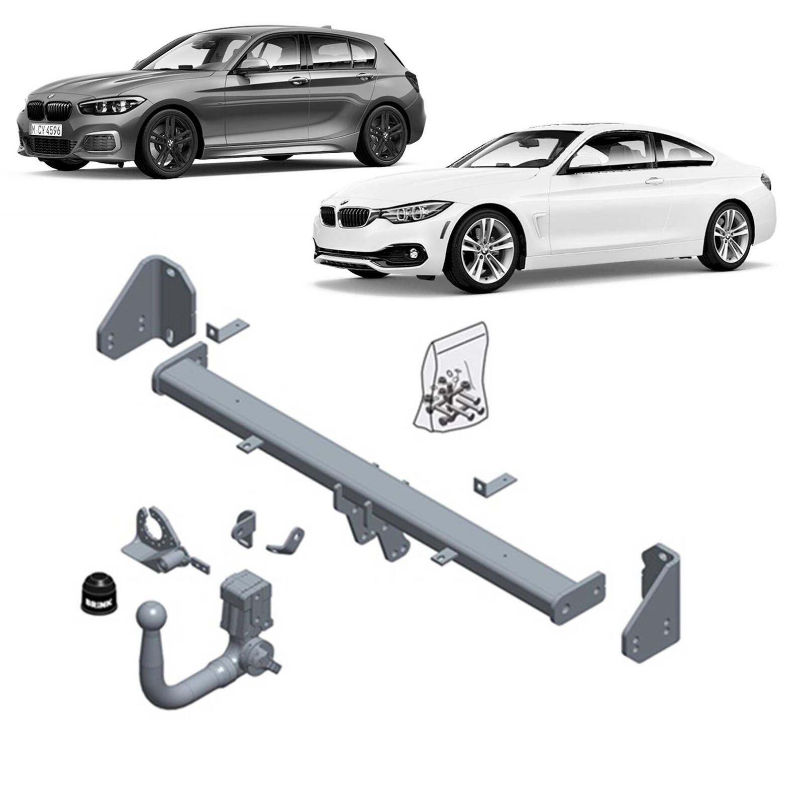 Brink Towbar for BMW 4 (03/2014 - 03/2020), BMW X1 (11/2014 - 12/2022), BMW 3 (07/2012 - 06/2019), BMW 1 F21 (12/2011 - 12/2019), BMW 4 (07/2013 - 05/ image