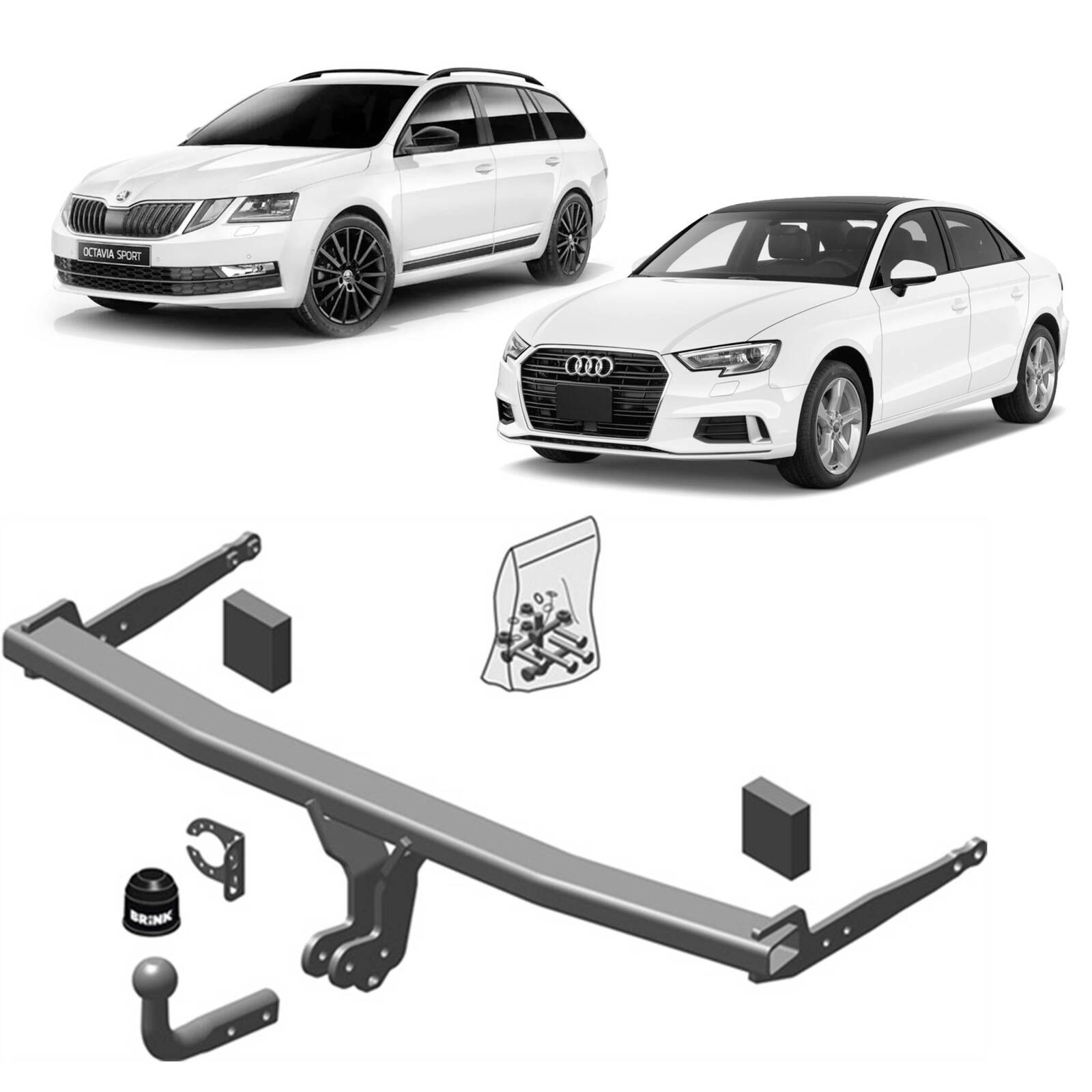 Brink Towbar for Volkswagen Golf (07/2009 - on), Audi RS3 (04/2017 - 02/2020), A3 (09/2012 - 02/2020), Audi A3 (05/2013 - 06/2016), RS3 (04/2017 - 06/ image