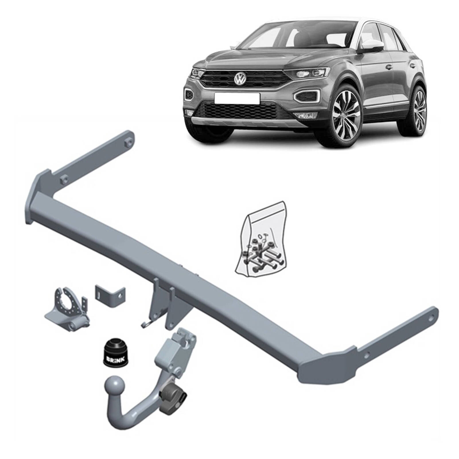 Brink European Style Towbar and Universal Wiring Harness for Volkswagen T-ROC (07/2017 - on) image