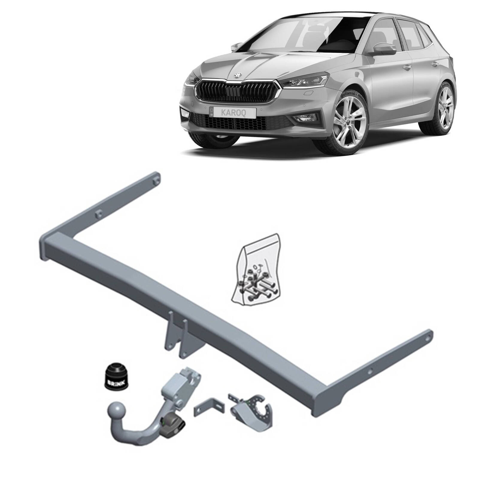 Brink European Style Towbar & Universal Wiring for Skoda Karoq (07/2017 - on) image