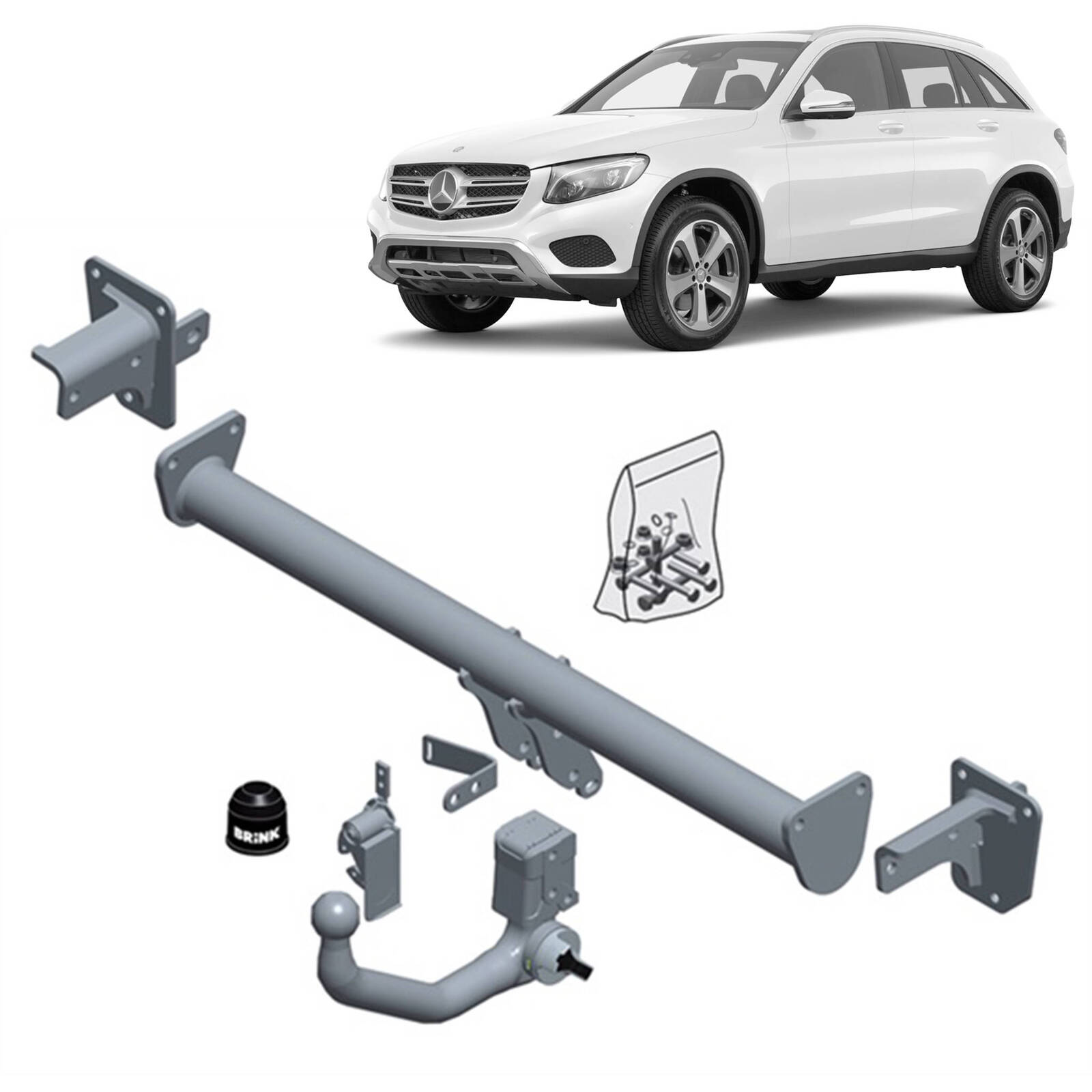 Brink European Style Towbar & Universal Wiring Harness for MERCEDES-BENZ GLA (02/2020 - on) GLB (08/2019 - on) image