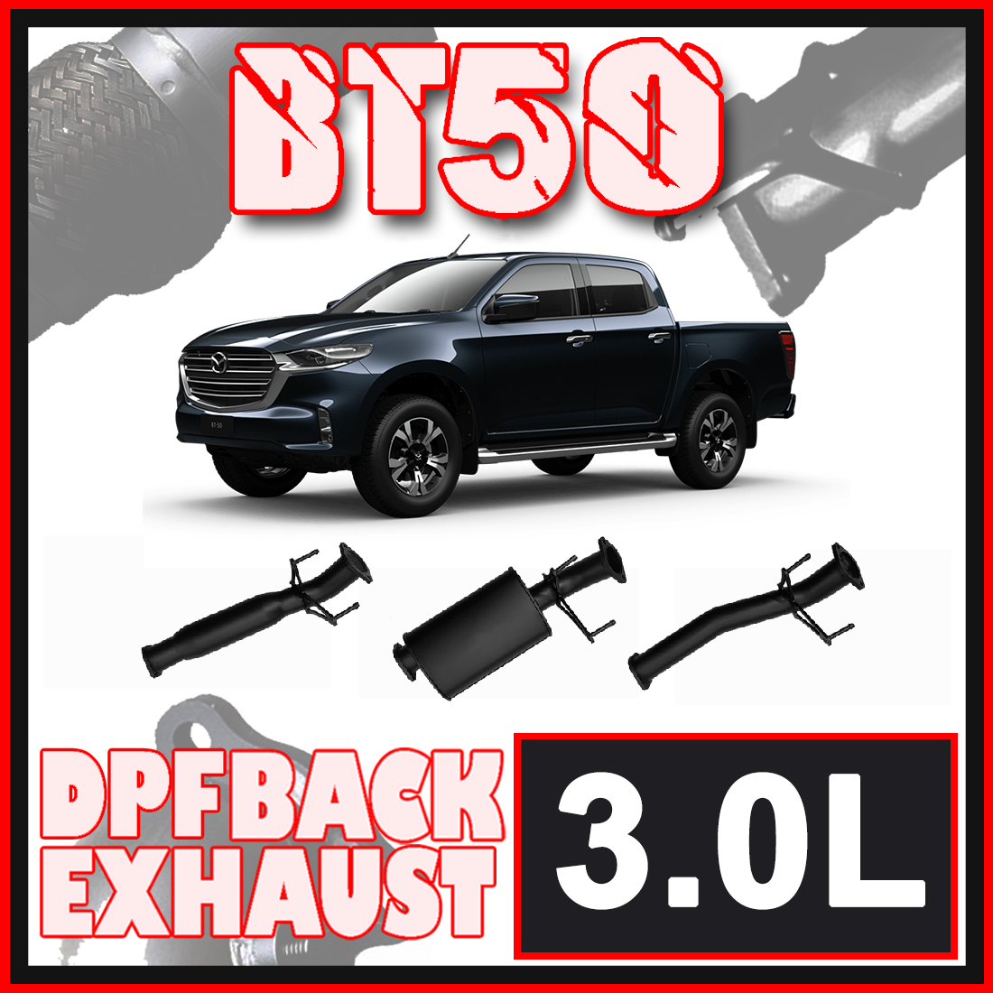 Mazda BT50 Exhaust 3L Turbo Back Offroad 4x4 Systems image