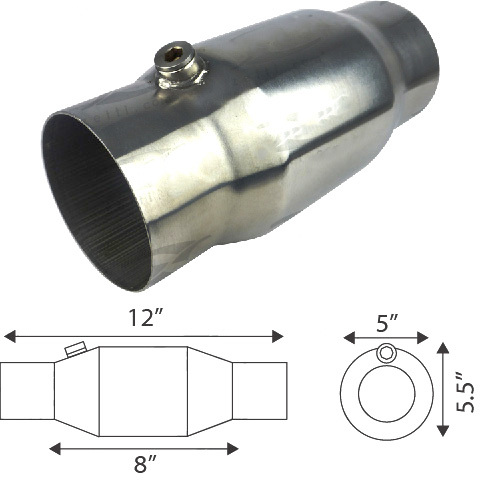 4" High Flow Catalytic Converter 100 Cell Stainless Performance image