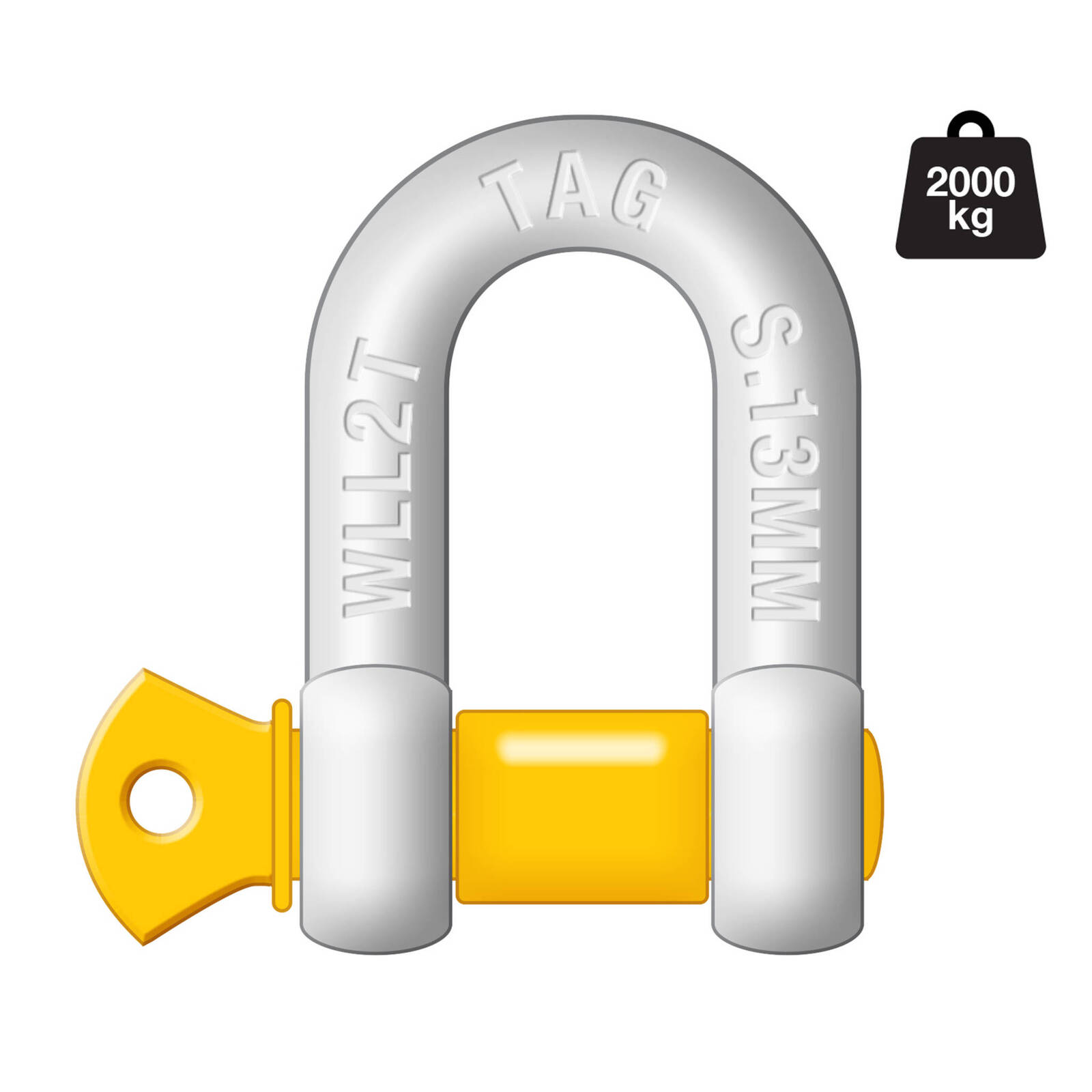 TAG D-Shackle - 13mm, 2000kg, Drop Forged Carbon Steel image