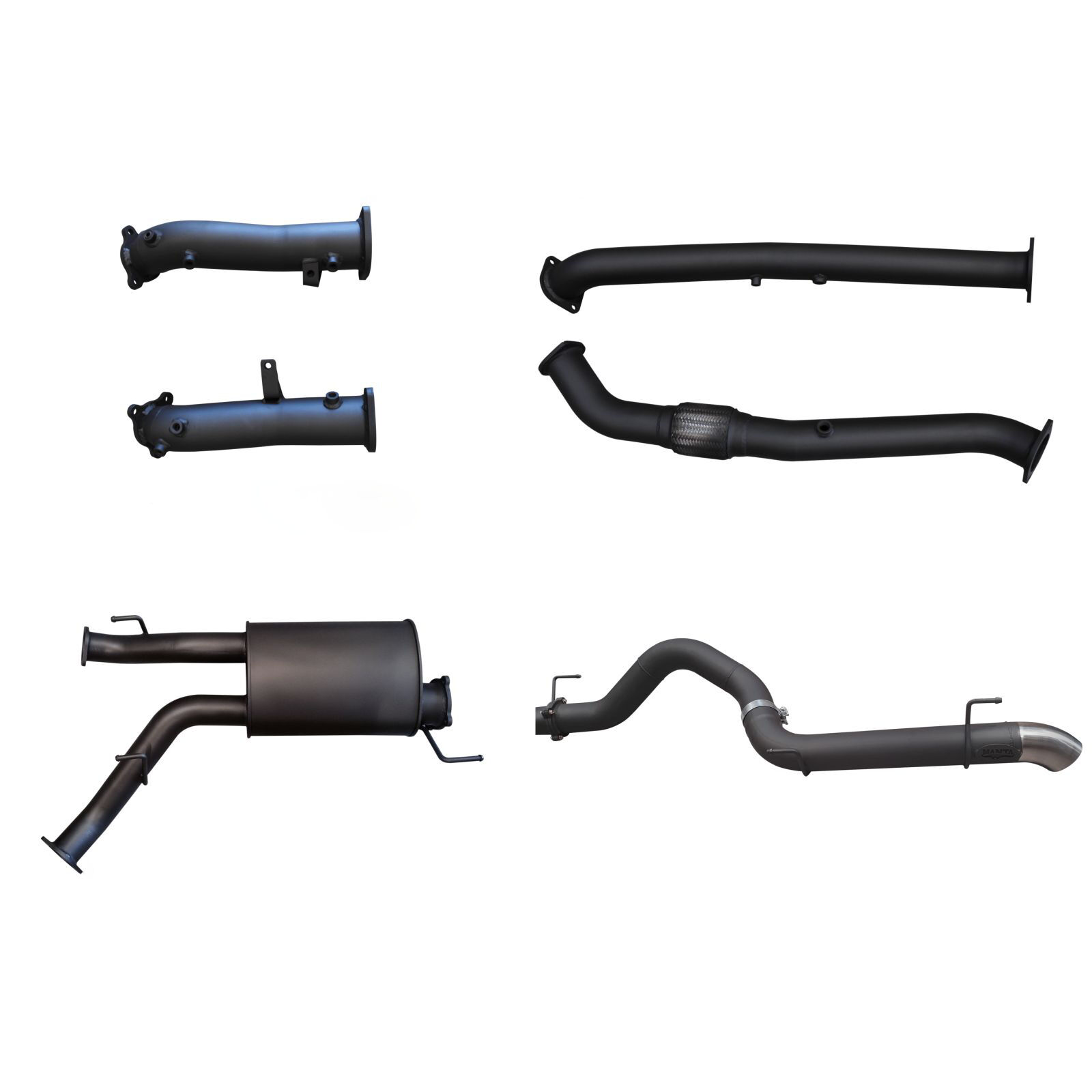 Manta Toyota Landcruiser VDJ200 DPF 3in Dual No Cat, Muffler, 4in Tailpipe Aluminised Steel image