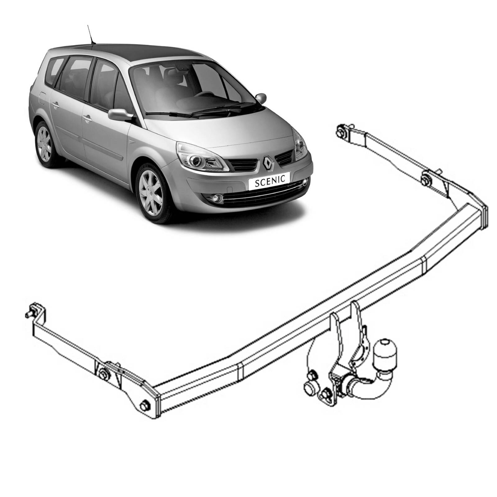 TAG Towbar for Renault Grand Scénic (04/2004 - 06/2009), Scénic (06/2003 - on) image