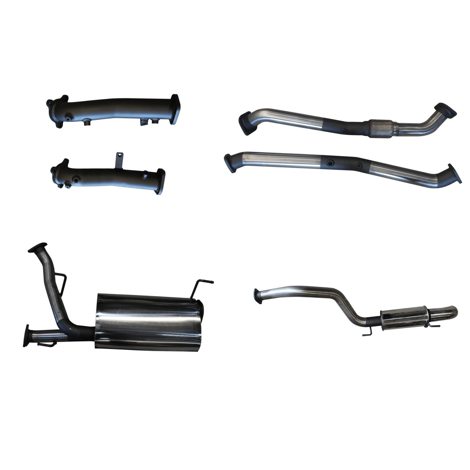 Manta Toyota Landcruiser VDJ200 DPF 2.5in No Cat Muffler Centre & Rear, Dump Tip Stainless Steel image