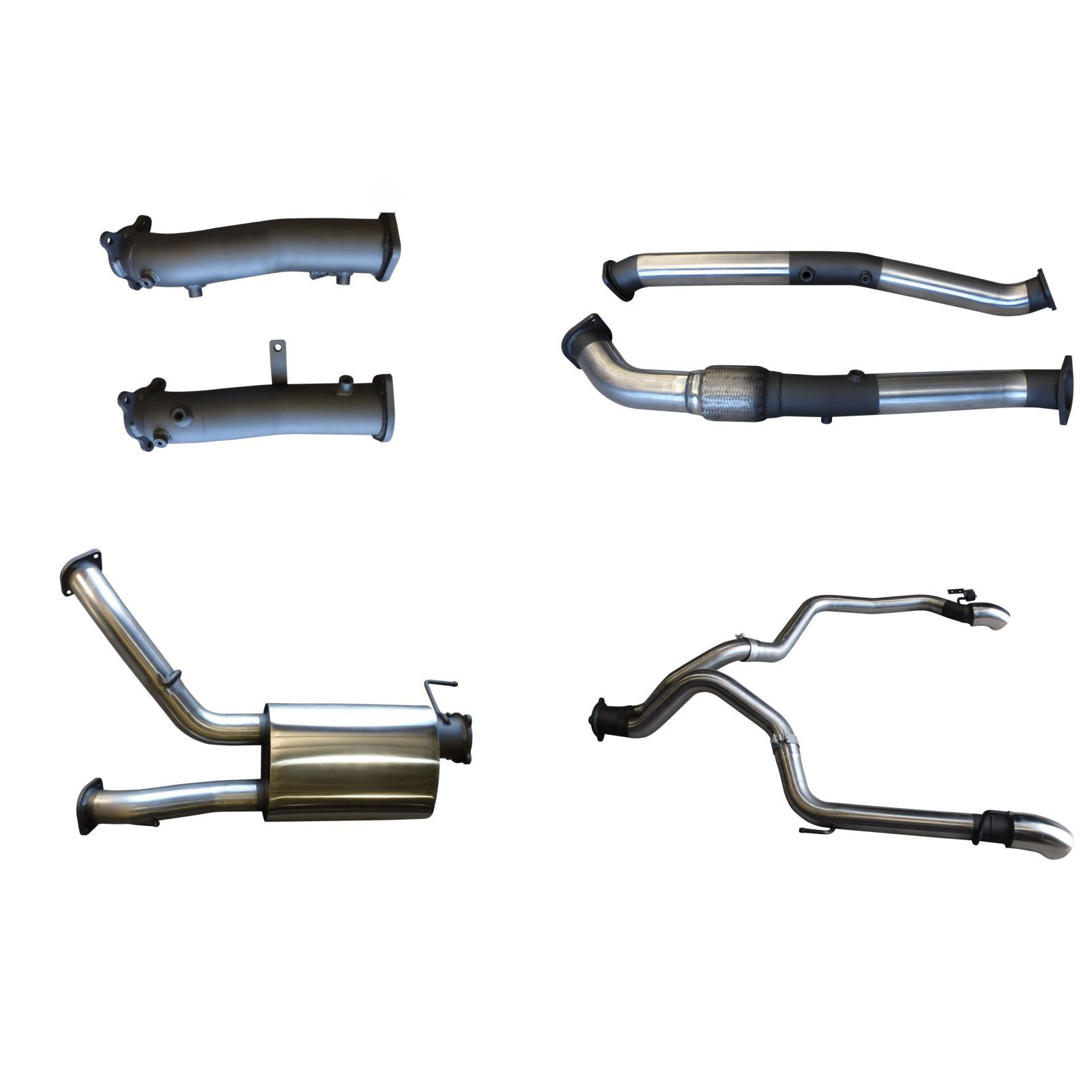 Manta Toyota Landcruiser VDJ200 DPF 3in Dual No Cat, Muffler, Exit L & R Stainless Steel image