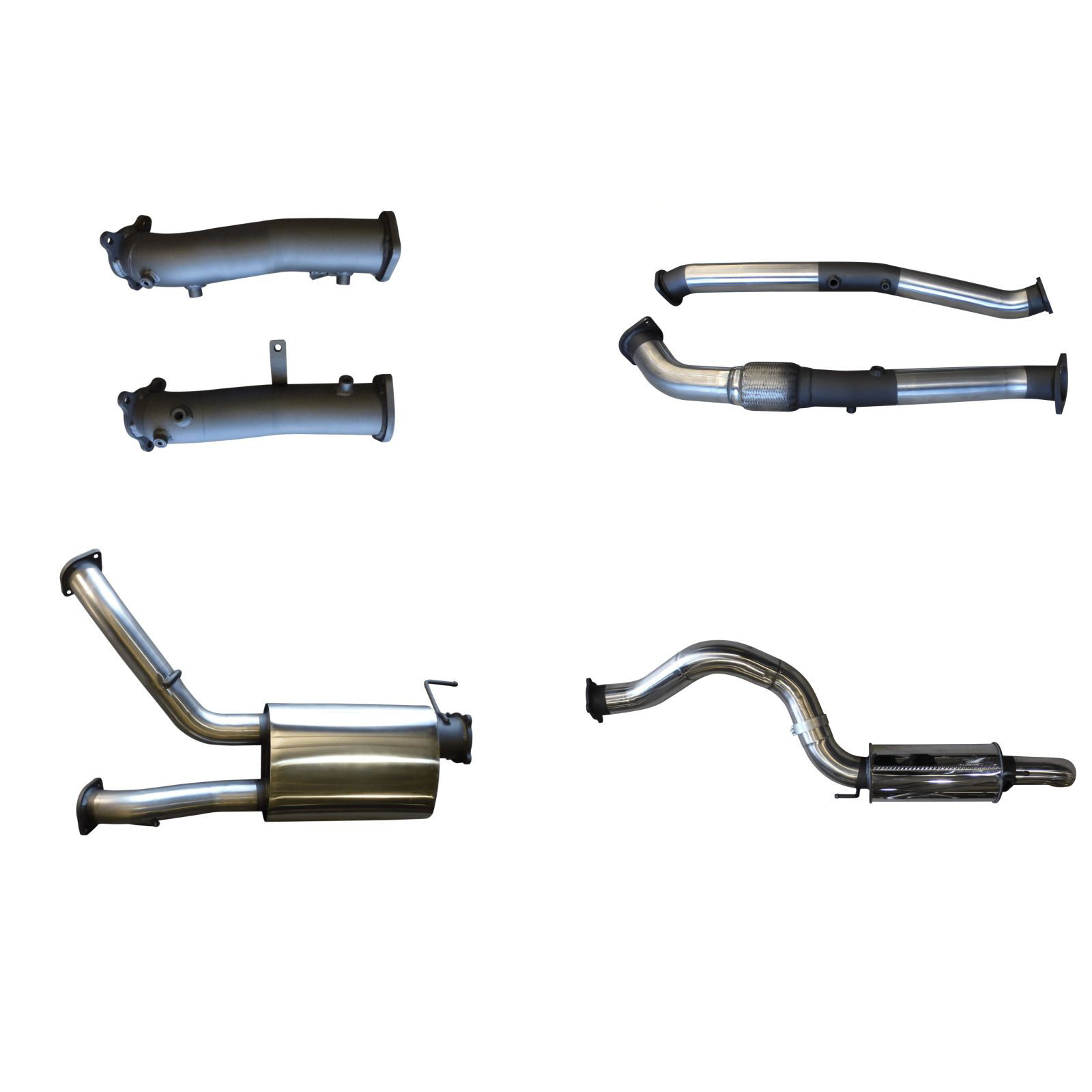 Manta Toyota Landcruiser VDJ200 DPF 3in Dual No Cat, Muffler, 4in Tailpipe W/ Rear MUF Stainless Steel image