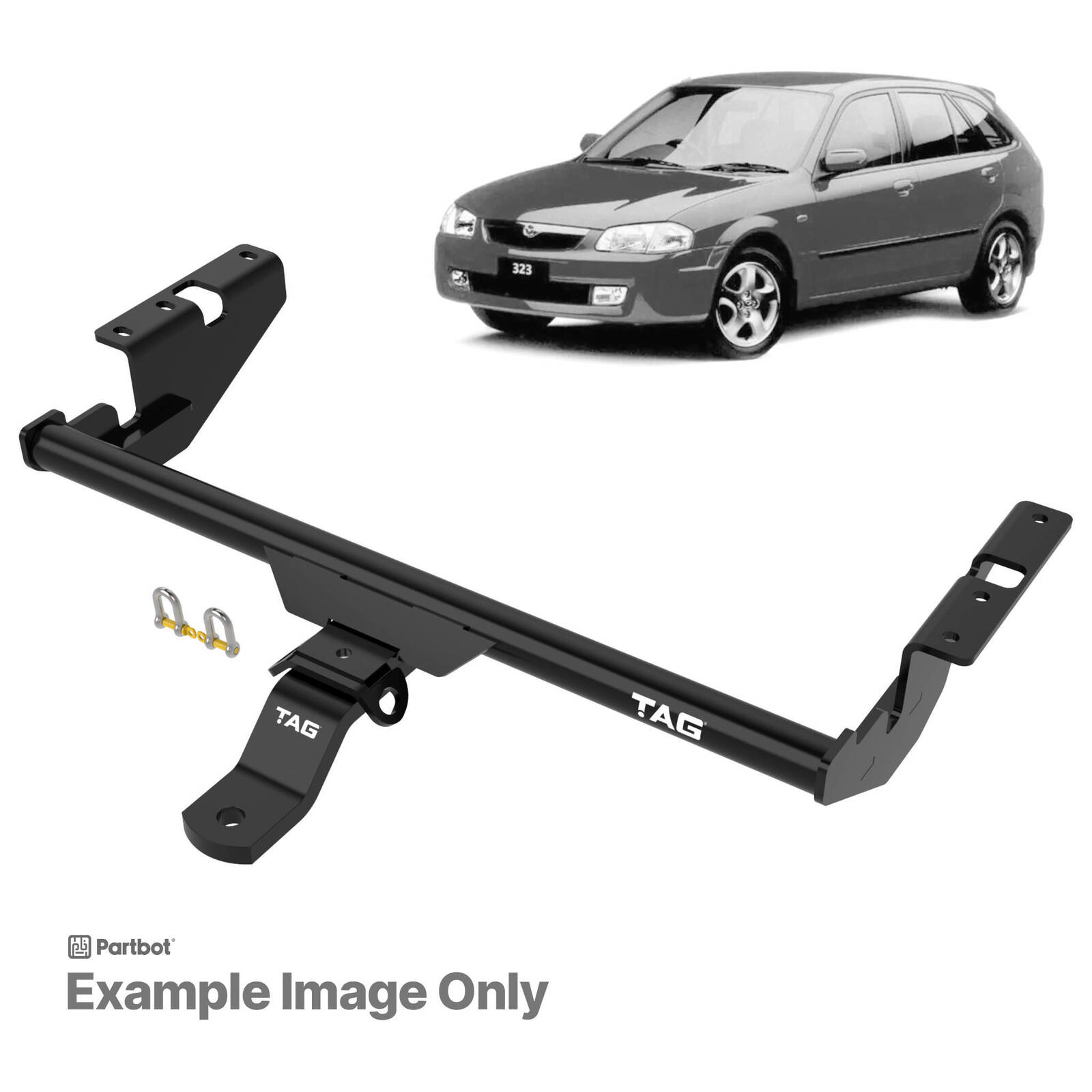 TAG Standard Duty Towbar & Universal Wiring for Mazda 323 (08/1989 - 1998), 323 Protegé (07/1994 - 09/1998), Mazda 323 (10/1989 - 06/1994), 323... image