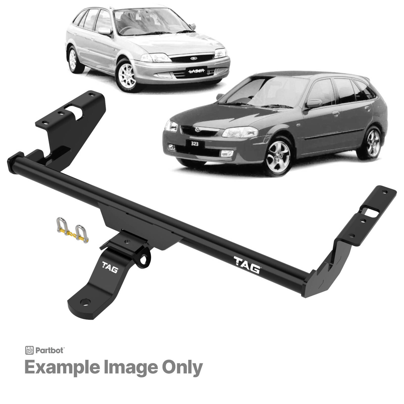 TAG Standard Duty Towbar for Mazda 323 Protegé (05/1998 - 05/2004), 323 Astina (01/2001 - 05/2004), 323 (09/1998 - 2003), Ford Laser (02/1999 -... image