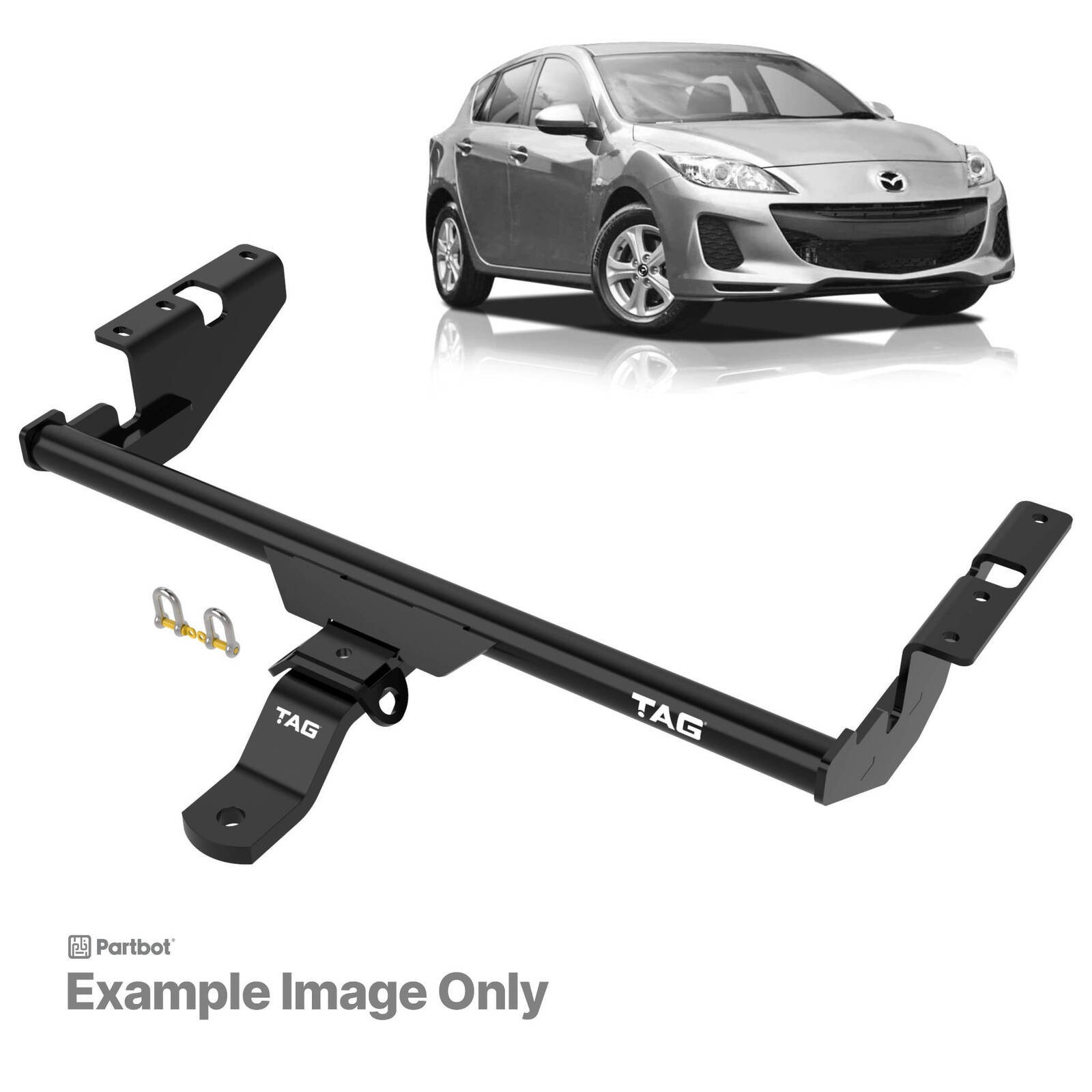 TAG Standard Duty Towbar & Direct Fit Wiring for Mazda 3 SP25 Hatchback (01/2008 - 01/2014) image