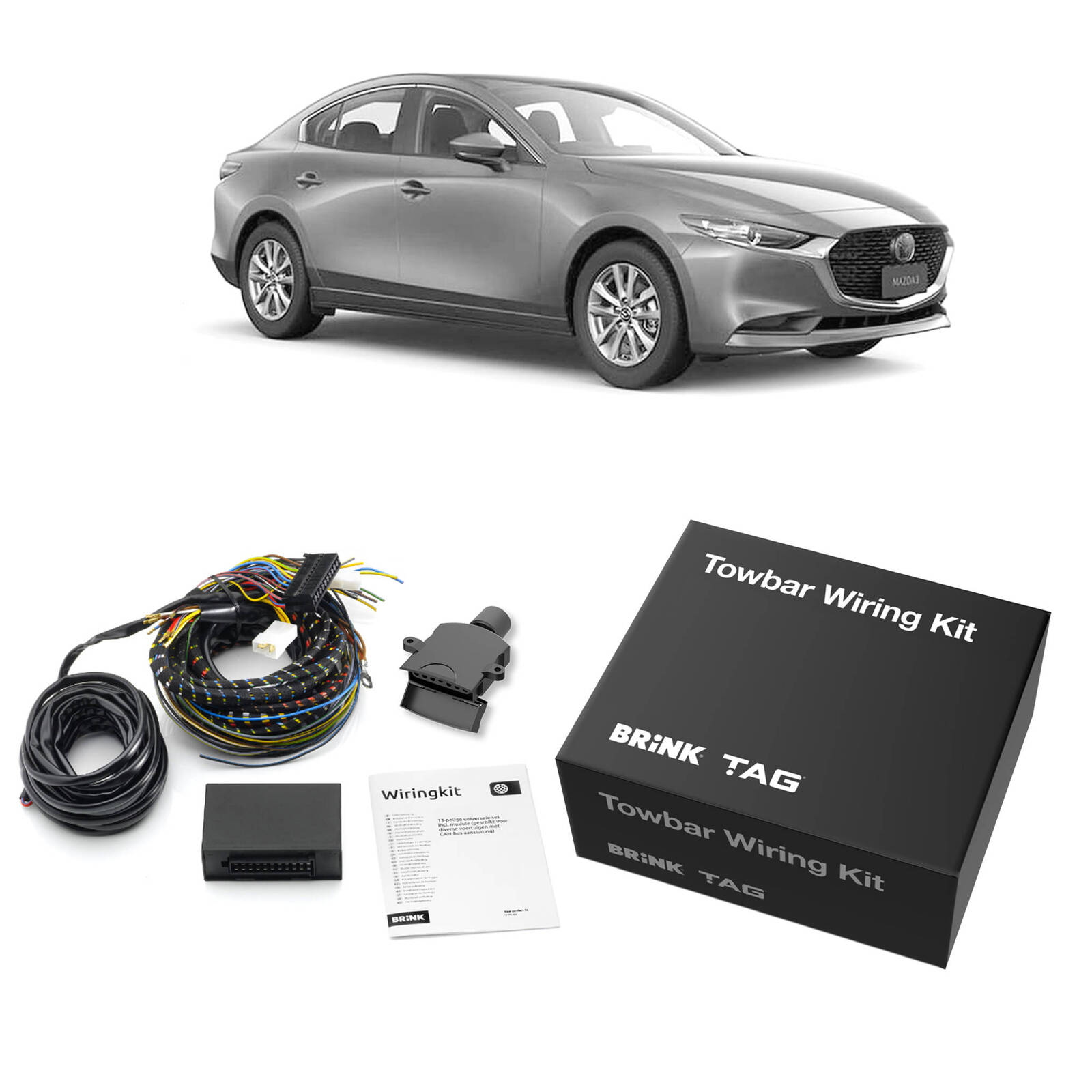 TAG Standard Duty Towbar & Direct Fit Wiring for Mazda 3 Sedan & Hatch (11/2013 - 05/2019) image