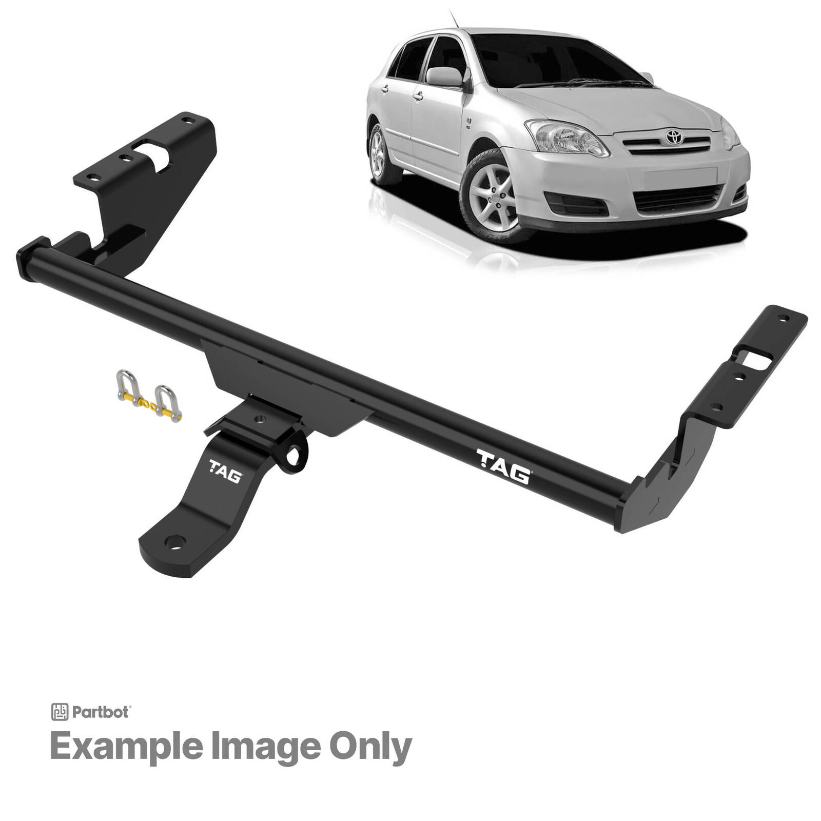 TAG Standard Duty Towbar & Universal Wiring for Toyota Corolla Hatchback (12/2001 - 05/2007) image