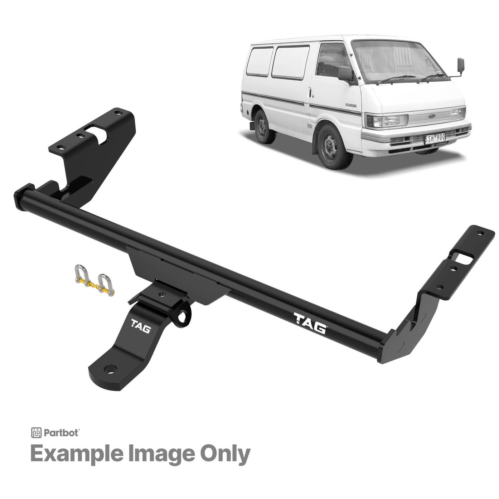 TAG Standard Duty Towbar and Universal Wiring Harness for Ford Econovan (04/1984 - 01/2000), Mazda E-SERIES (05/1981 - 07/1999), Toyota Coaster... image